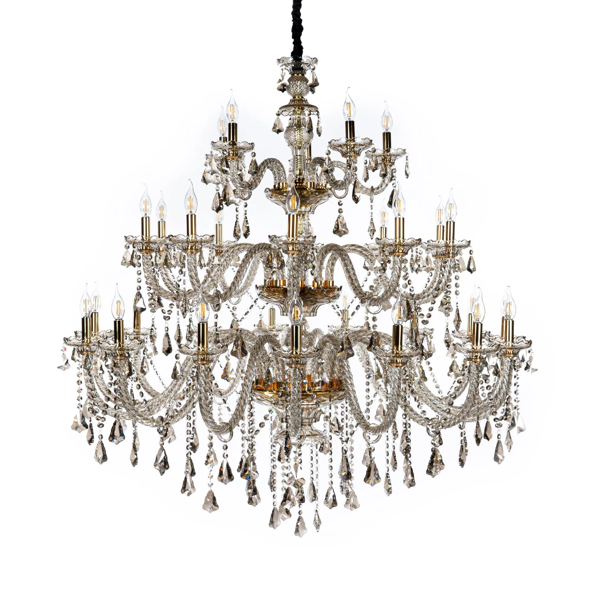 Stor Kristallkrona Ø130xH130cm Cognac - Genéve