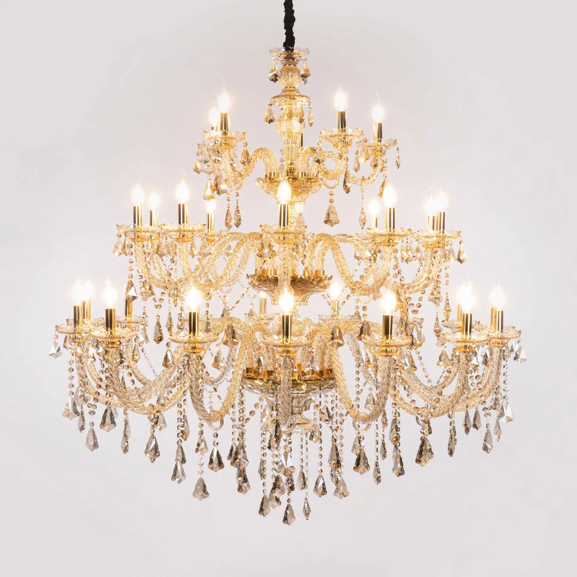 Stor Kristallkrona Ø130xH130cm Cognac - Genéve