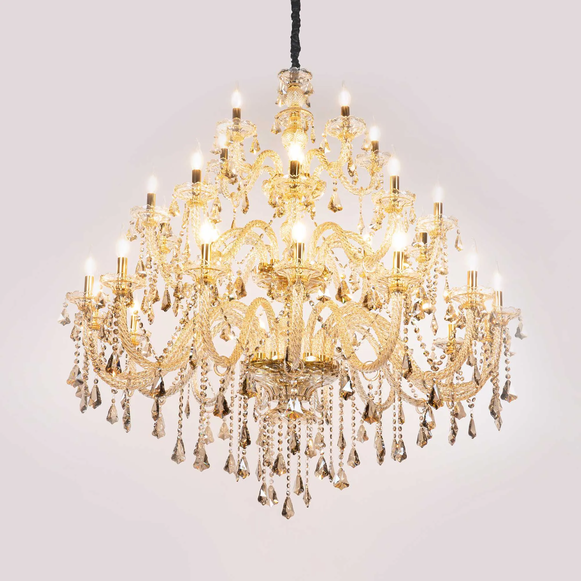 Stor Kristallkrona Ø130xH130cm Cognac - Genéve