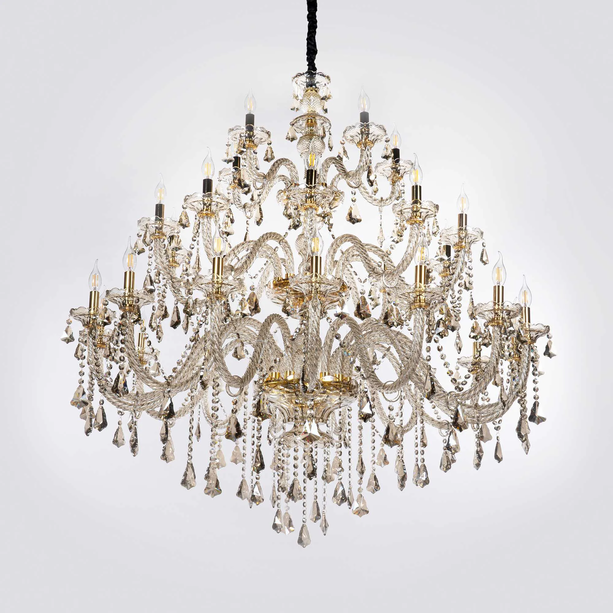 Stor Kristallkrona Ø130xH130cm Cognac - Genéve