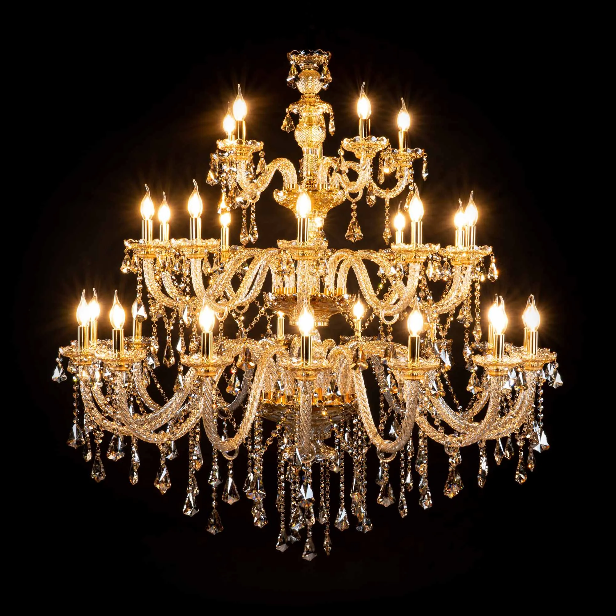 Stor Kristallkrona Ø130xH130cm Cognac - Genéve