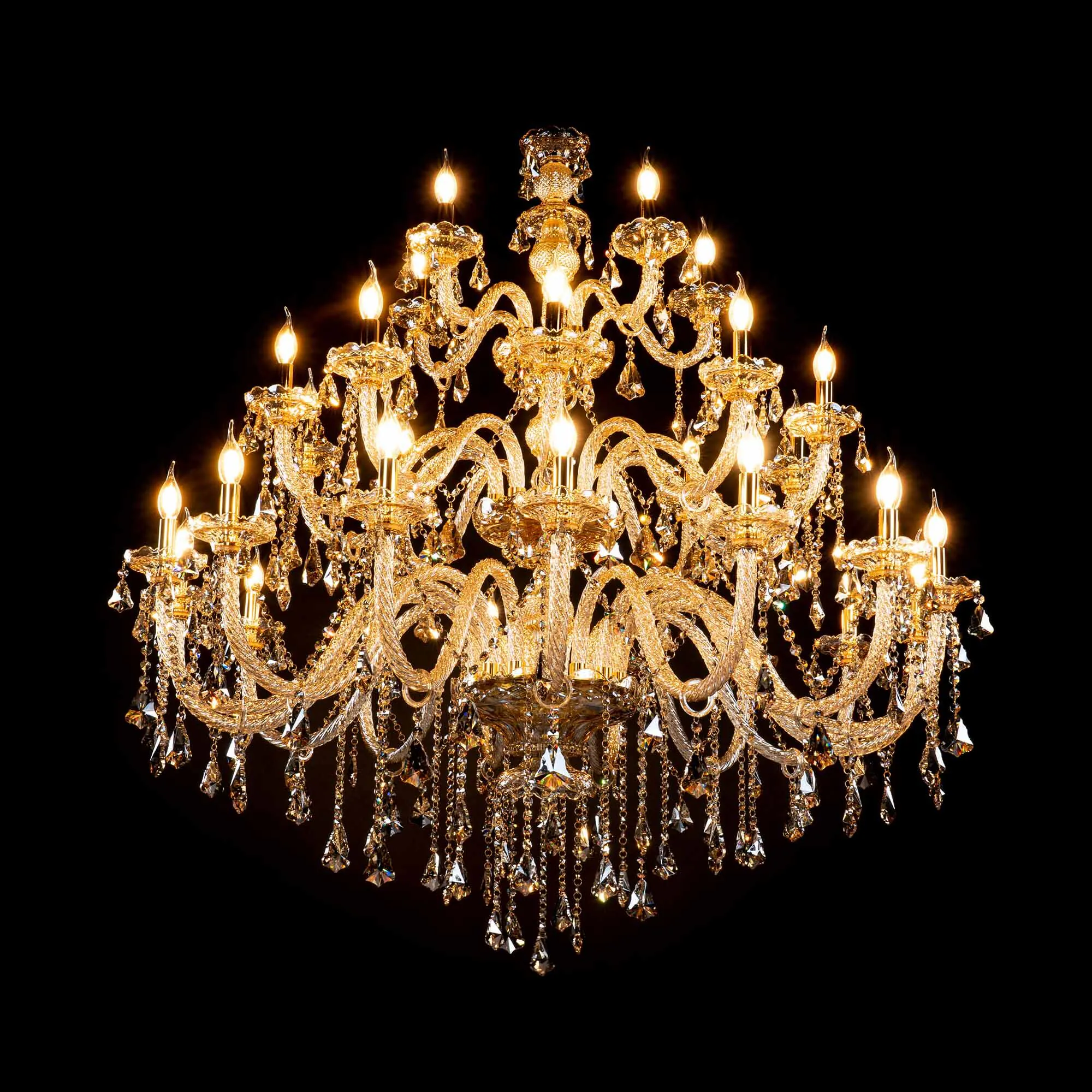 Stor Kristallkrona Ø130xH130cm Cognac - Genéve