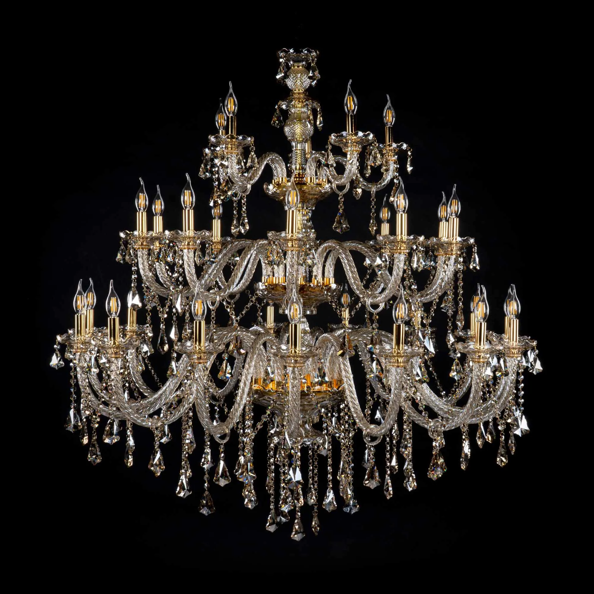 Stor Kristallkrona Ø130xH130cm Cognac - Genéve