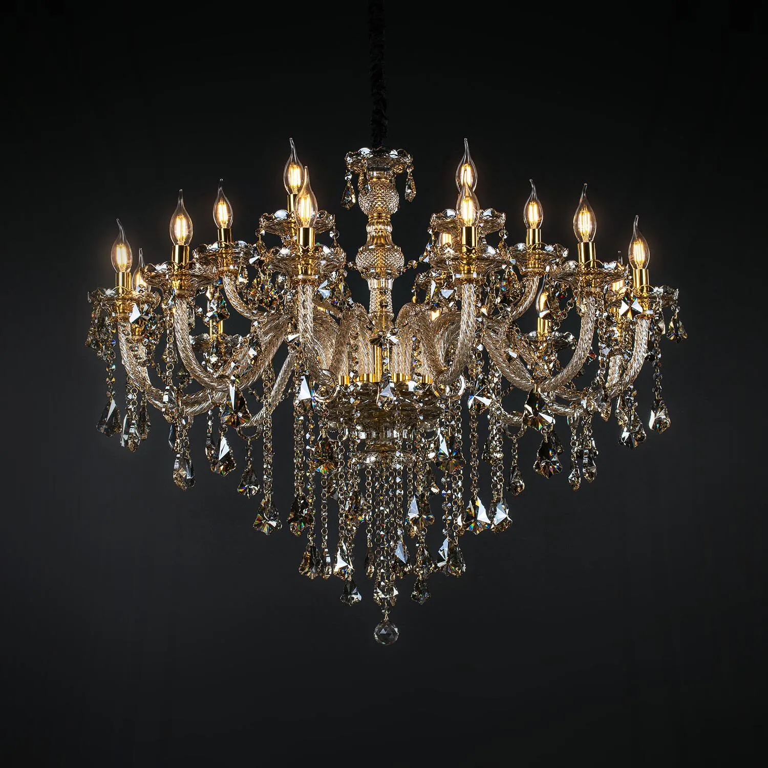 Kristallkrona Ø100cm Cognac - Genéve