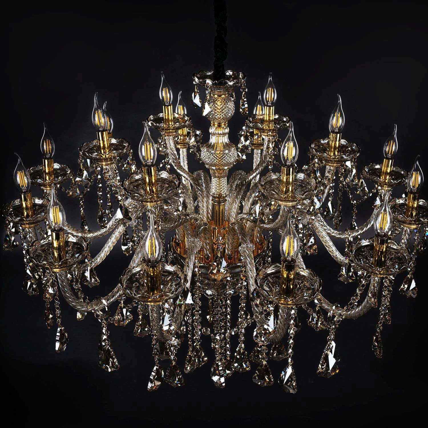 Kristallkrona Ø100cm Cognac - Genéve
