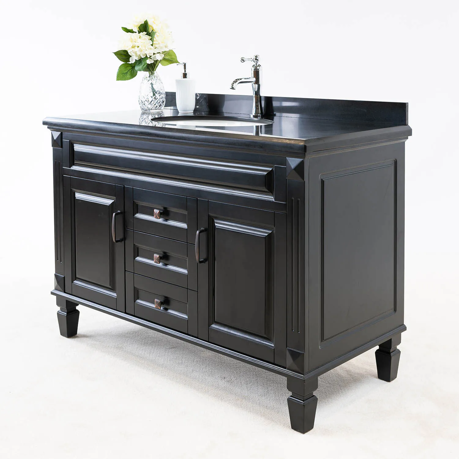 Kommod Badrum 120cm Nashville Svart - Svart Granit