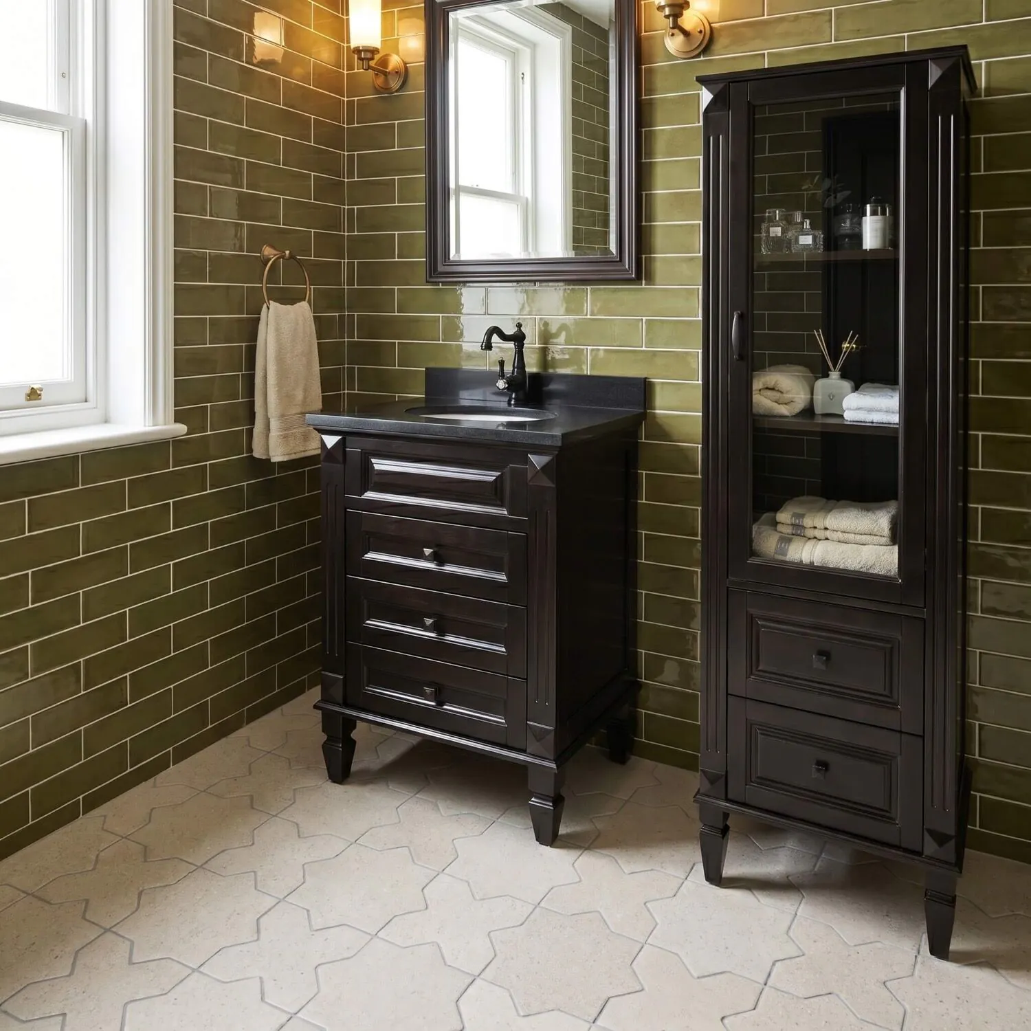 Kommod Badrum 60cm Nashville Svart - Svart Granit