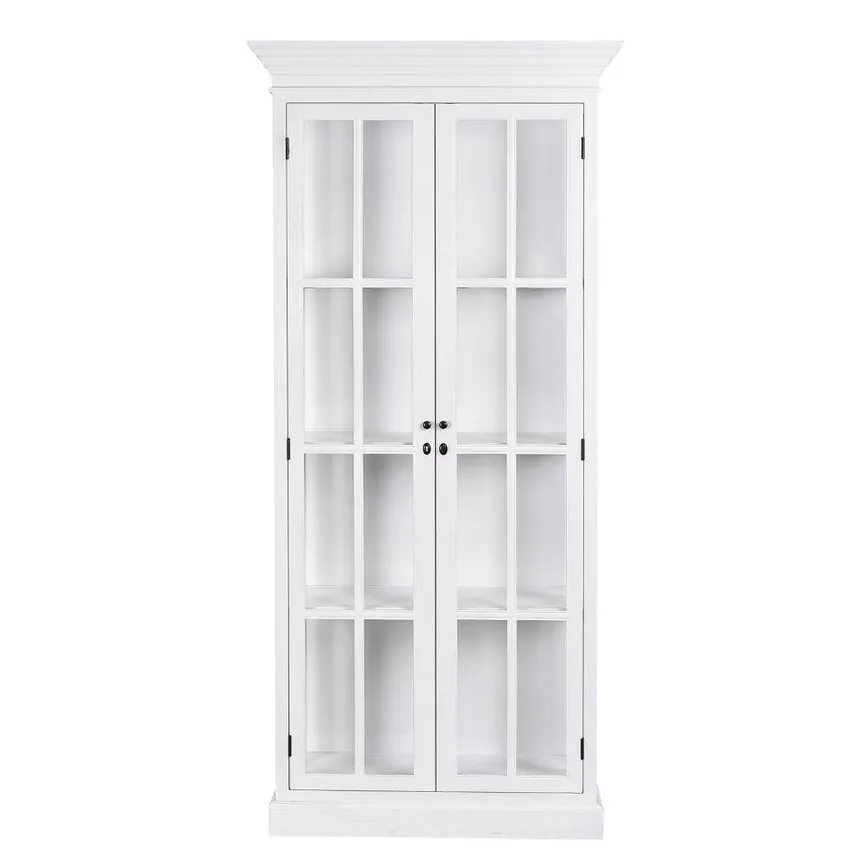 Vitrinskåp Vit Ek B110 x H234cm - Maine