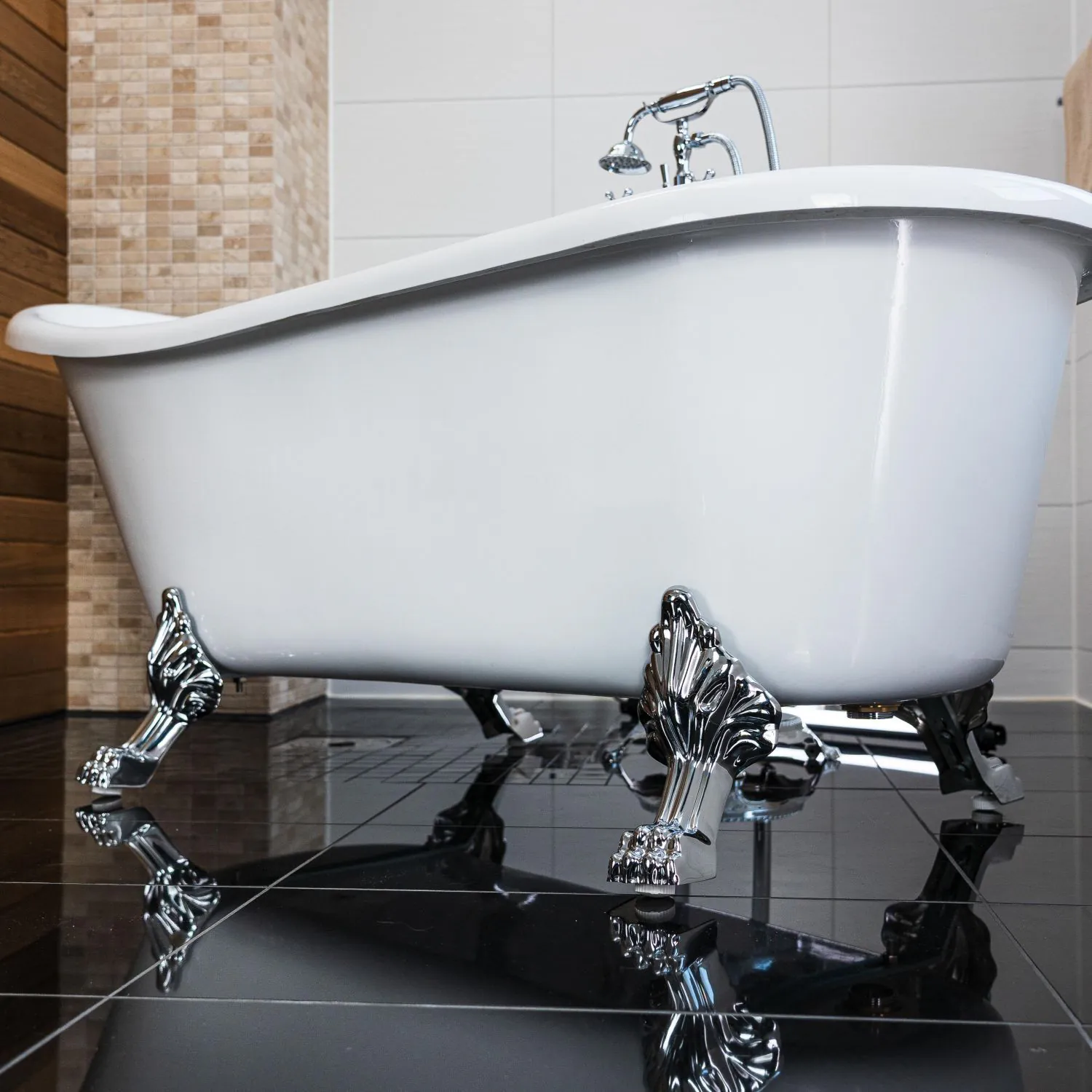 Badkar 170cm Vit Tassar Krom - The Classic