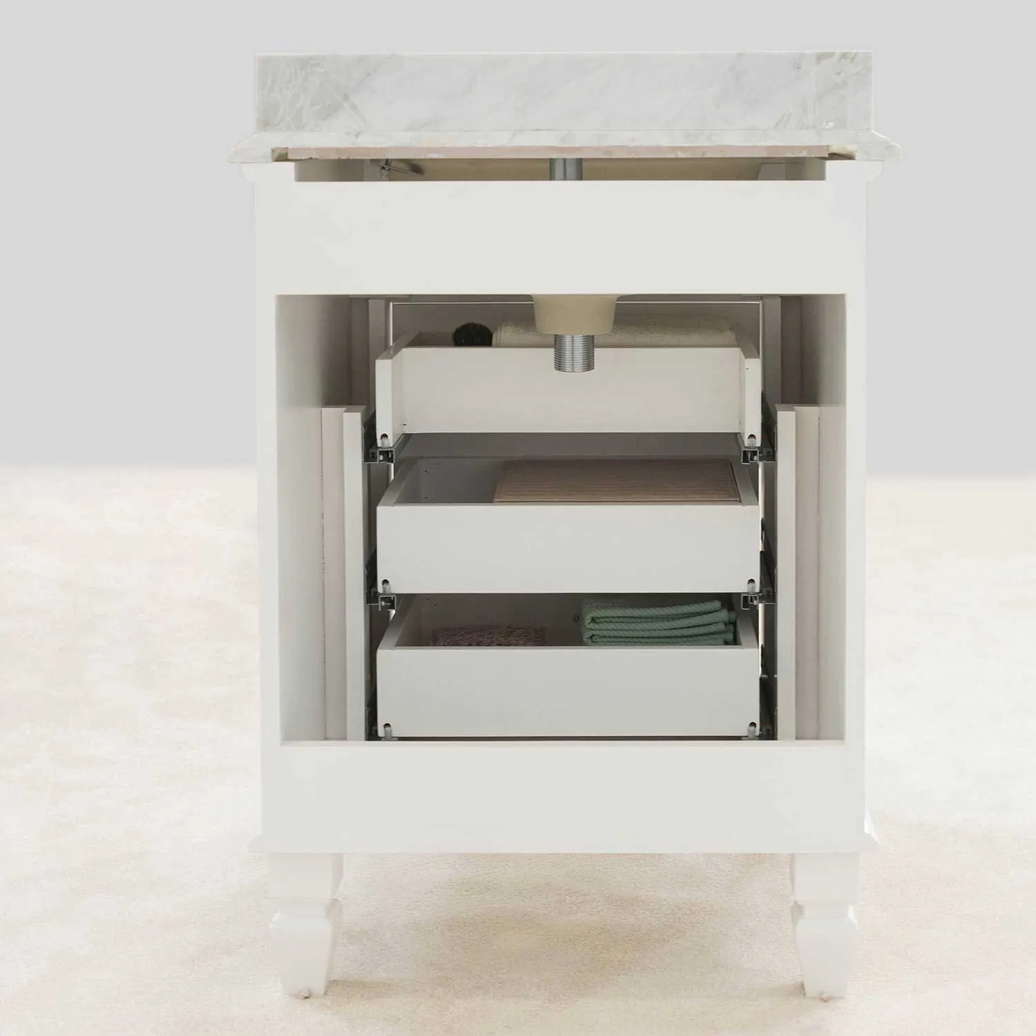 Kommod Badrum 60cm Nashville Vit - Svart Granit