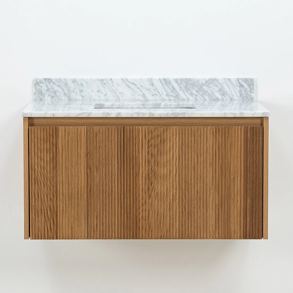 Badrumskommod Ek 80cm Vit Marmor - Båstad