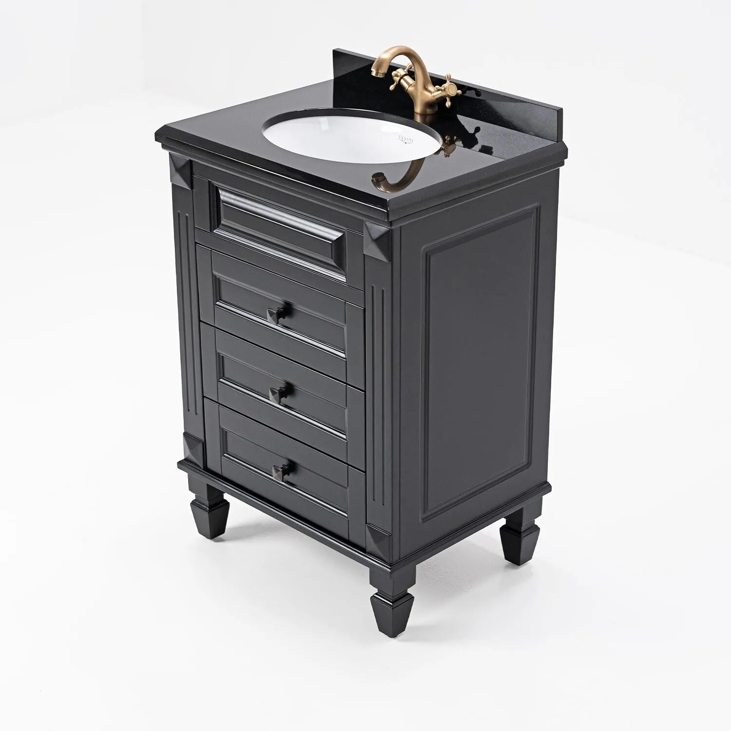 Kommod Badrum 60cm Nashville Svart - Svart Granit