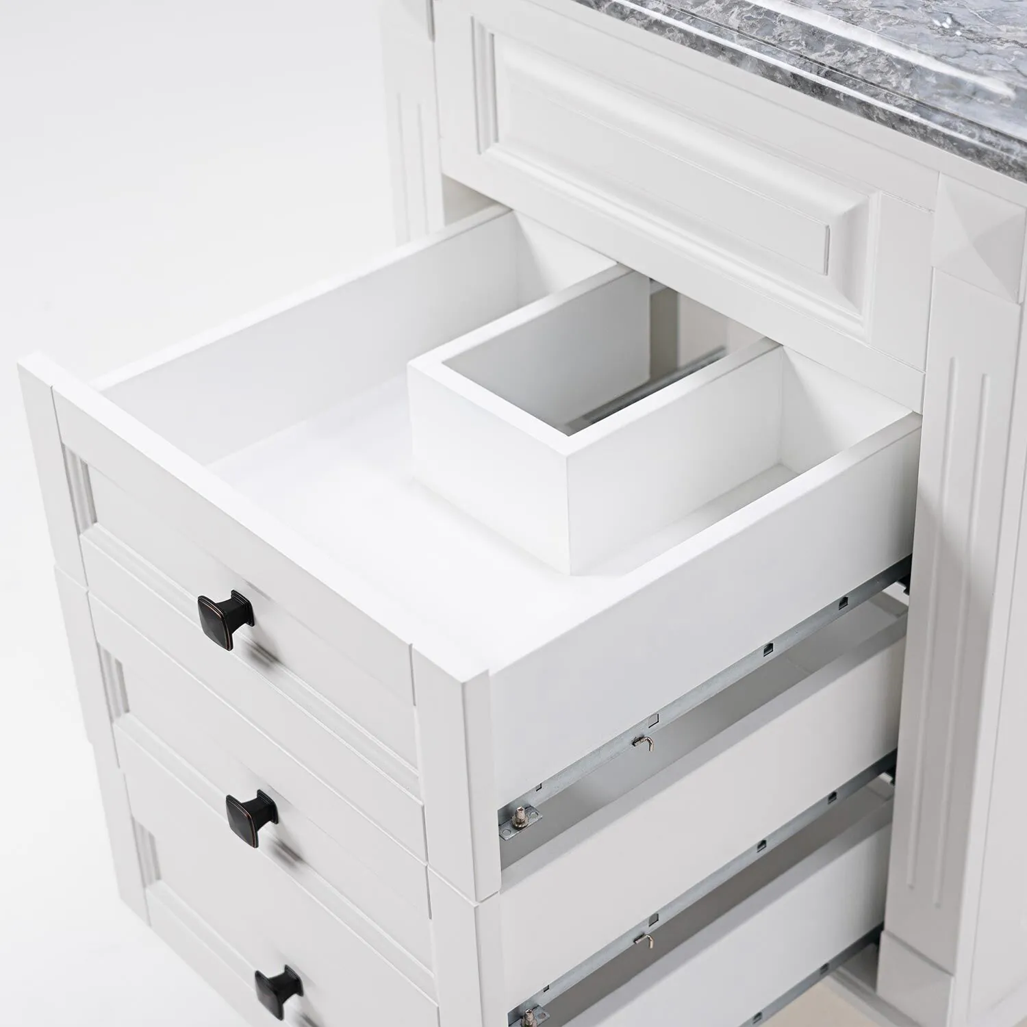 Kommod Badrum 60cm Nashville Vit - Svart Granit