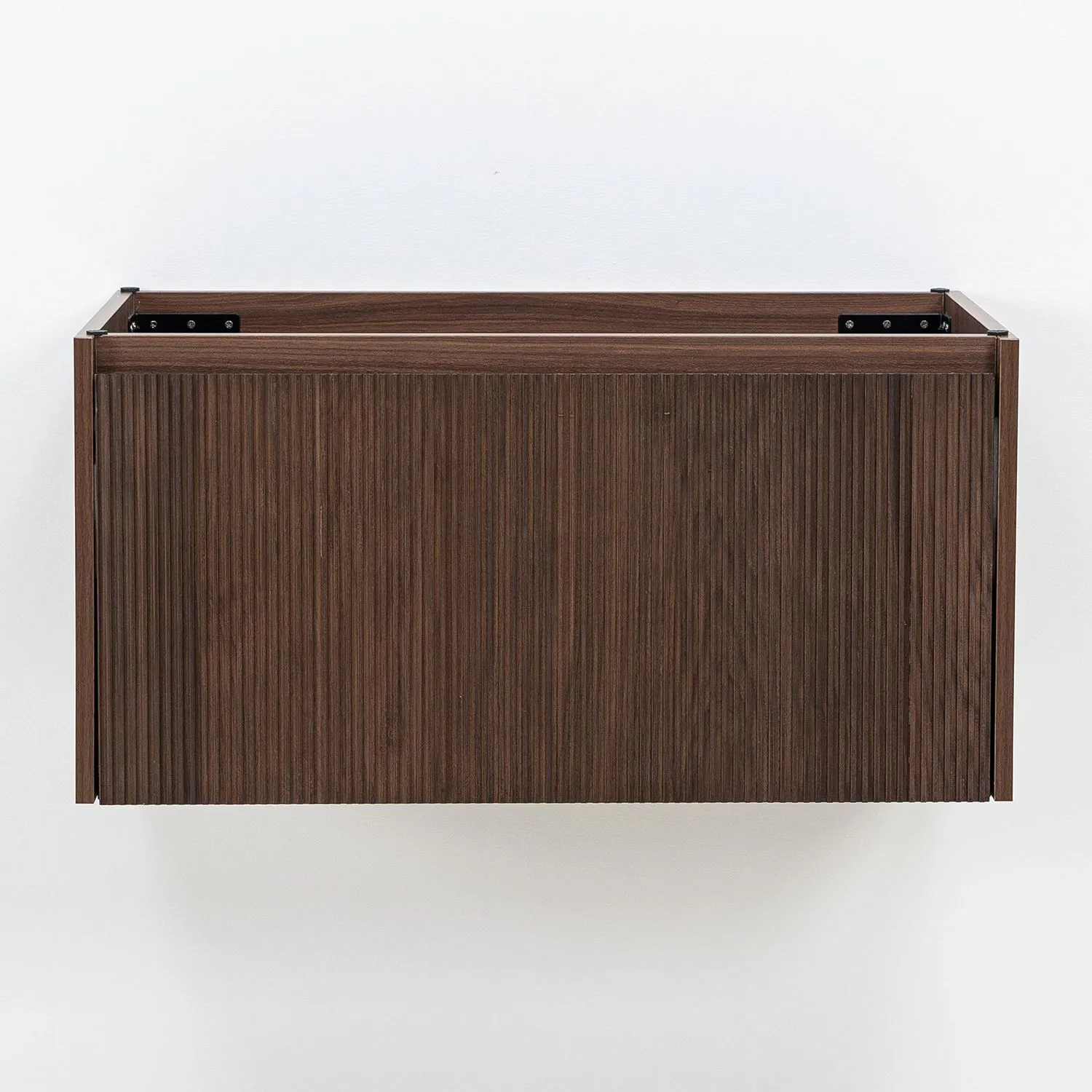 Badrumskommod Valnöt 80cm Beige Marmor - Båstad