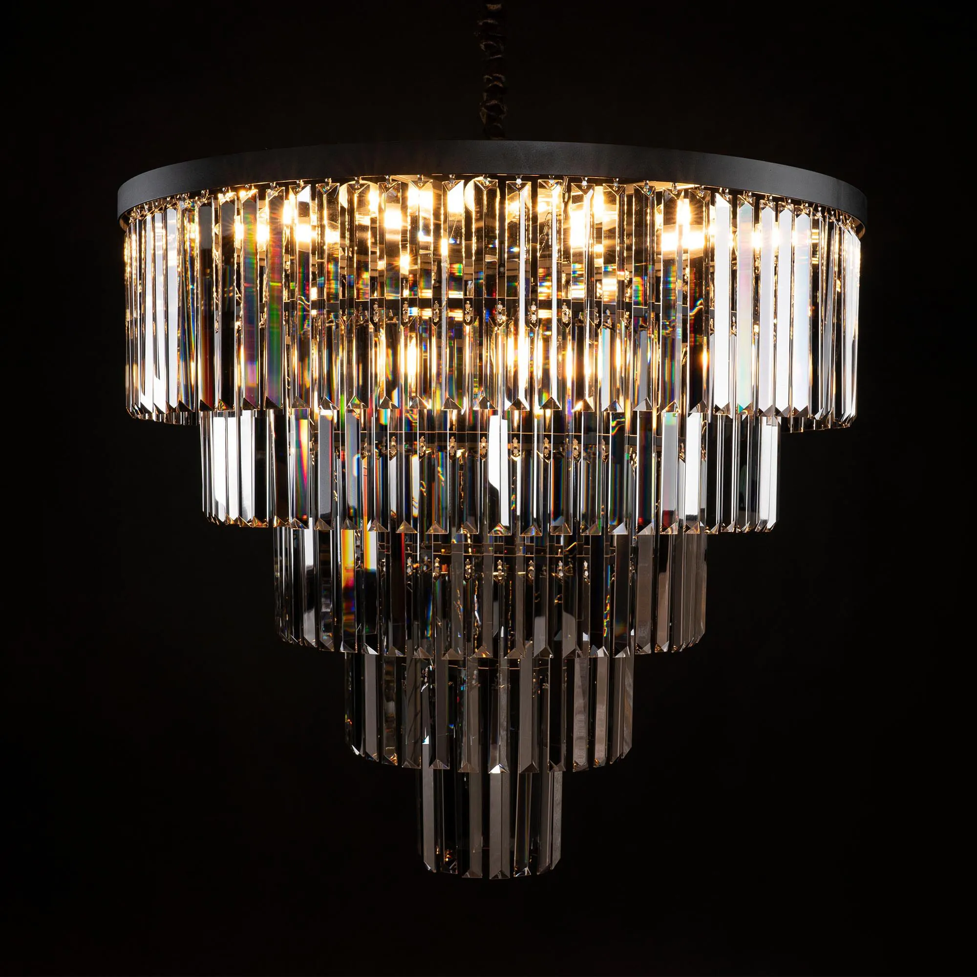 Kristallkrona Ø80cm Svart Smoky - Florence