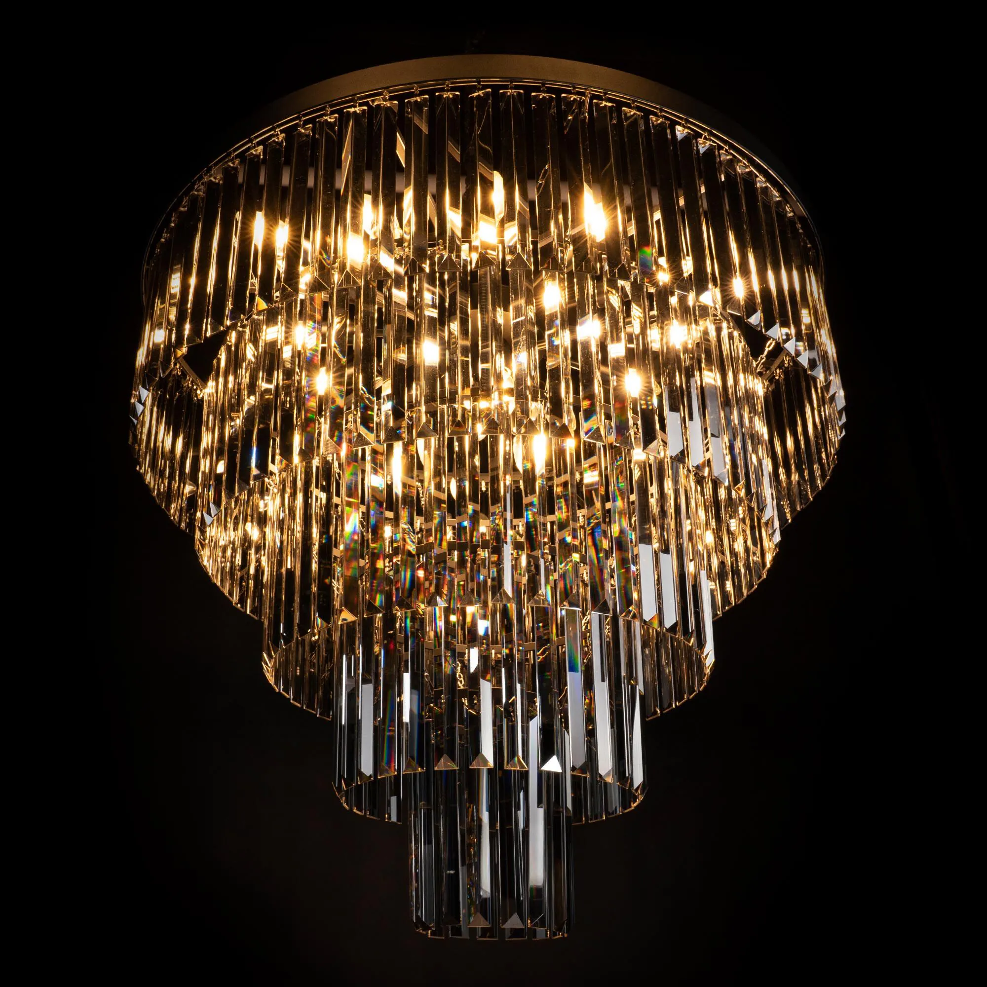Kristallkrona Ø80cm Svart Smoky - Florence