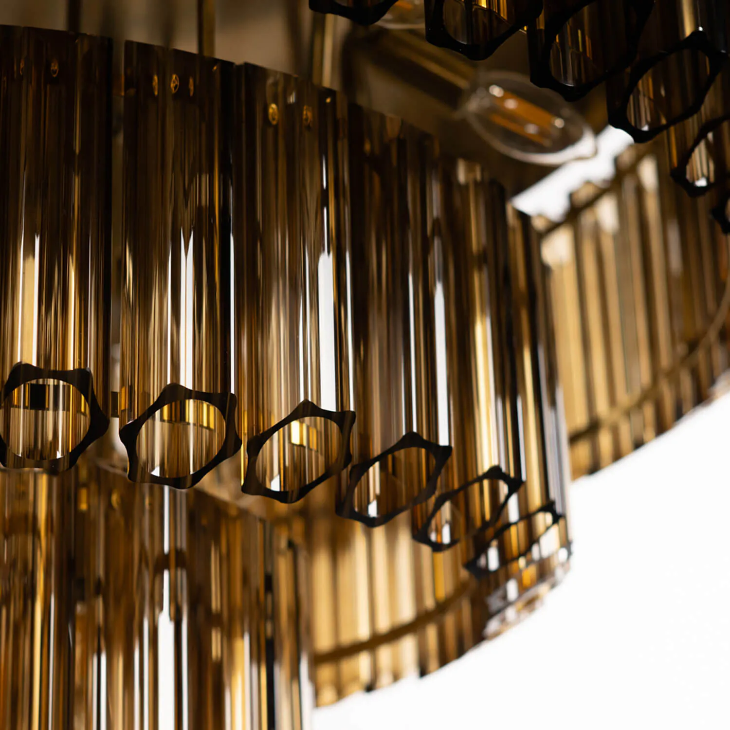 Kristallplafond 80cm Cognac/Mässing - Verona
