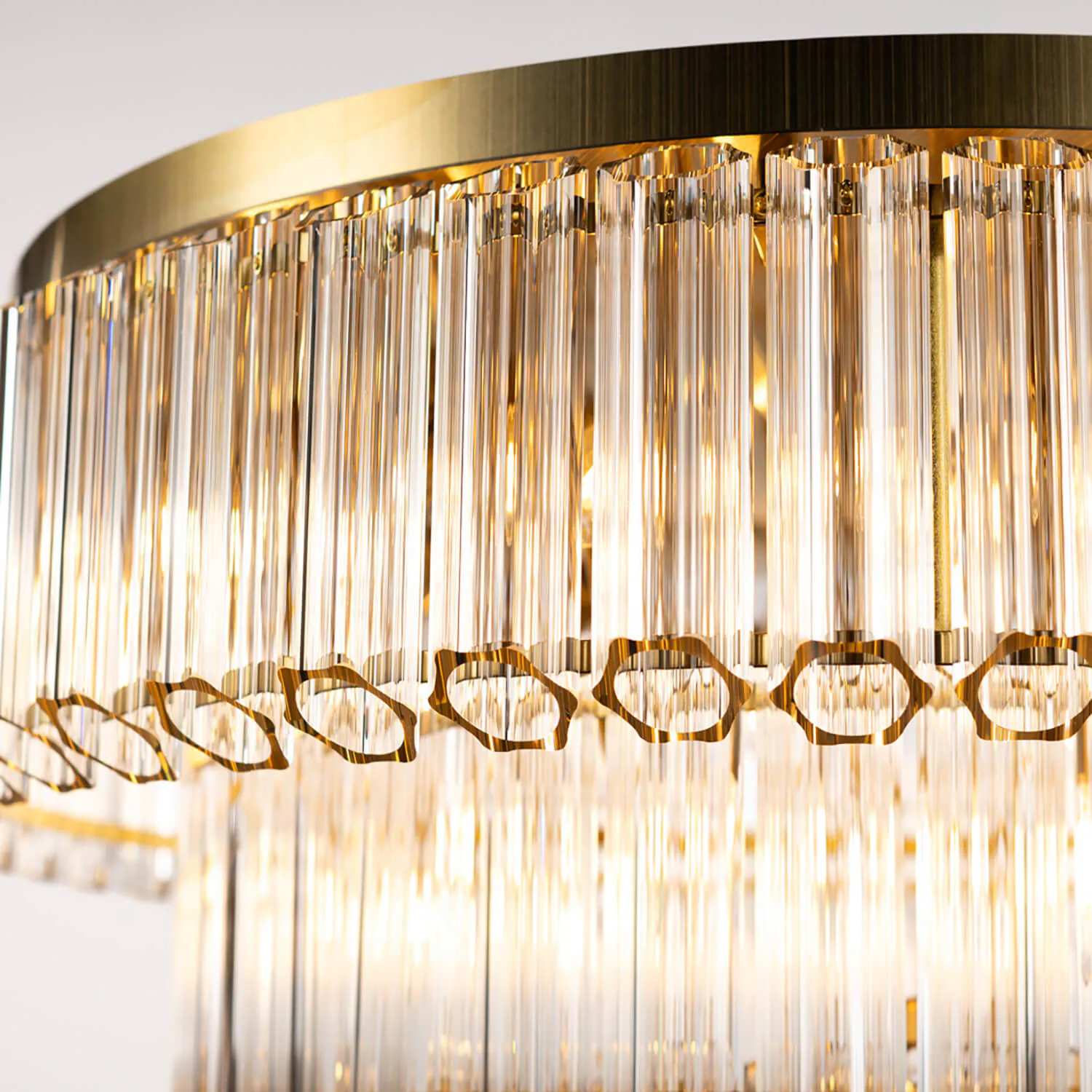 Kristallplafond 80cm Klar/Mässing - Verona