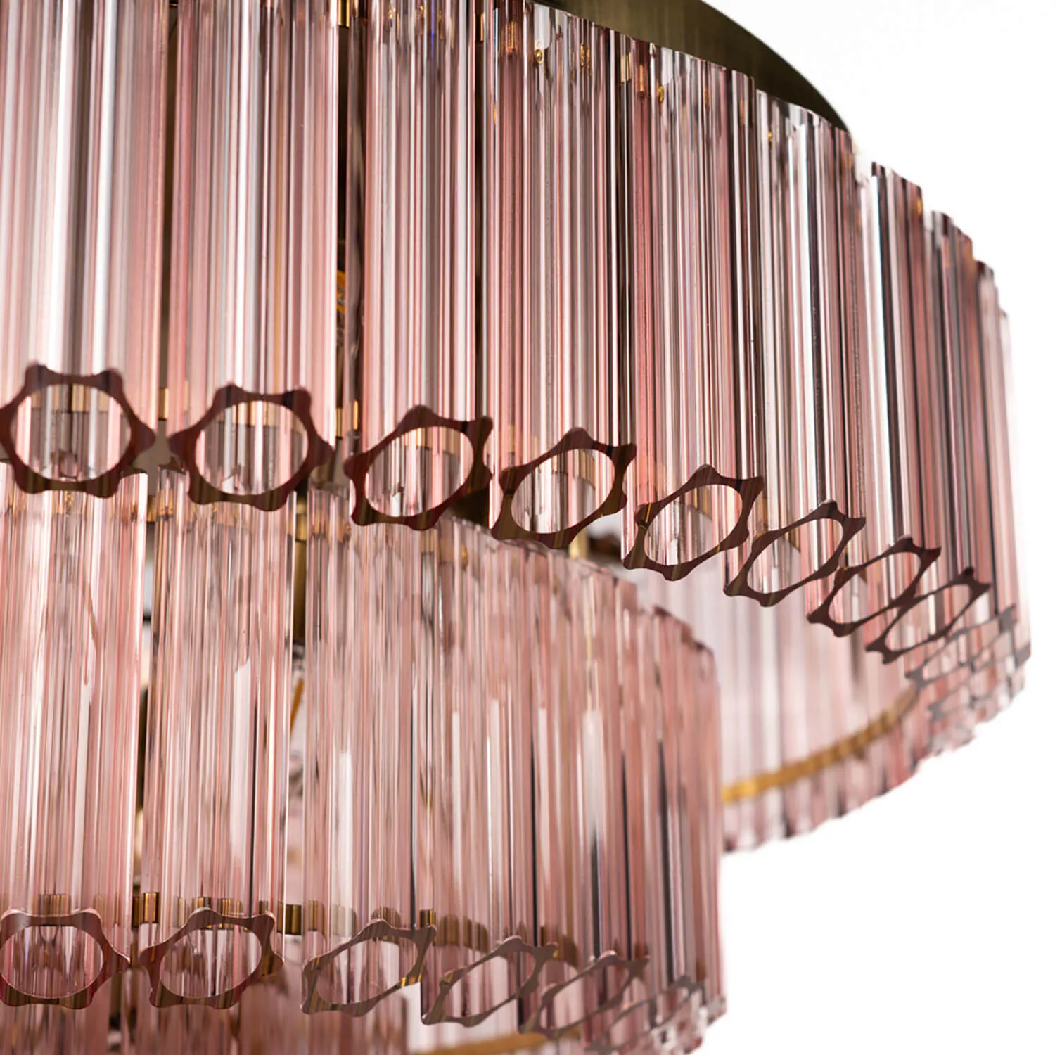 Kristallplafond 80cm Rosa/Mässing - Verona