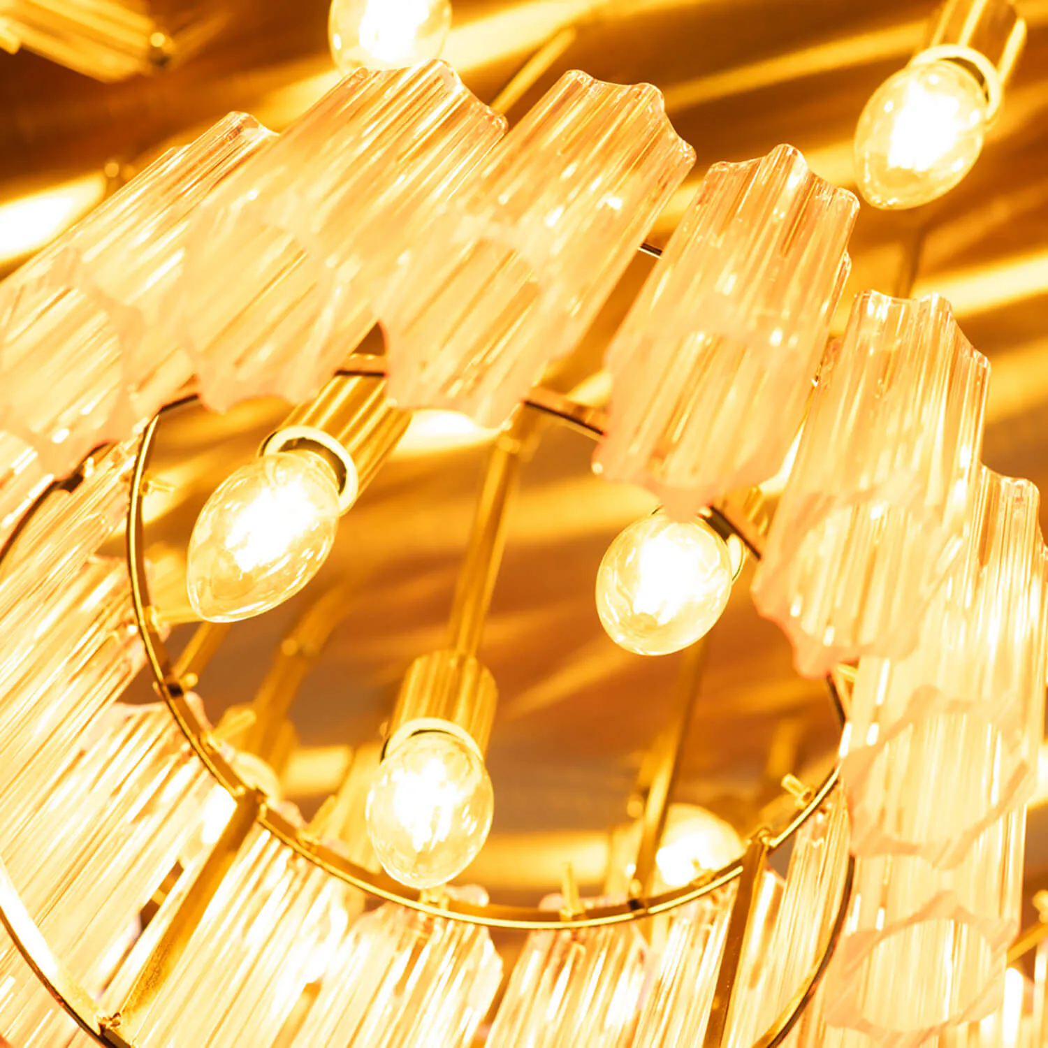 Kristallplafond 80cm Rosa/Mässing - Verona