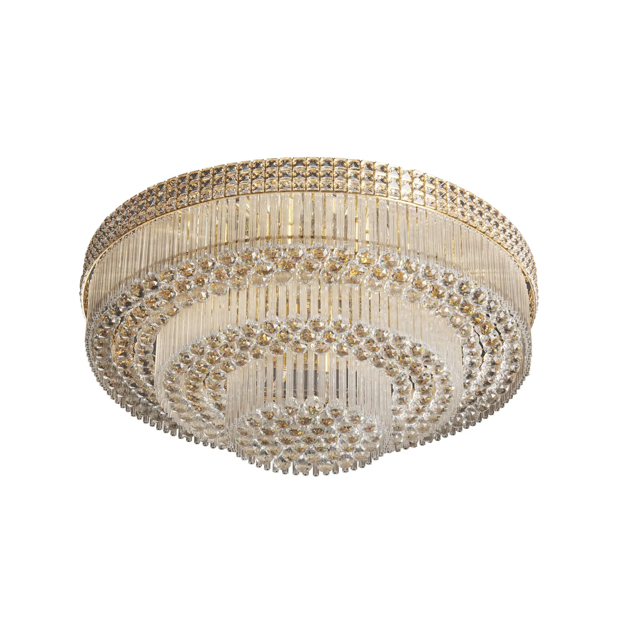 Stor Plafond Kristall Ø100cm Marbella Guld