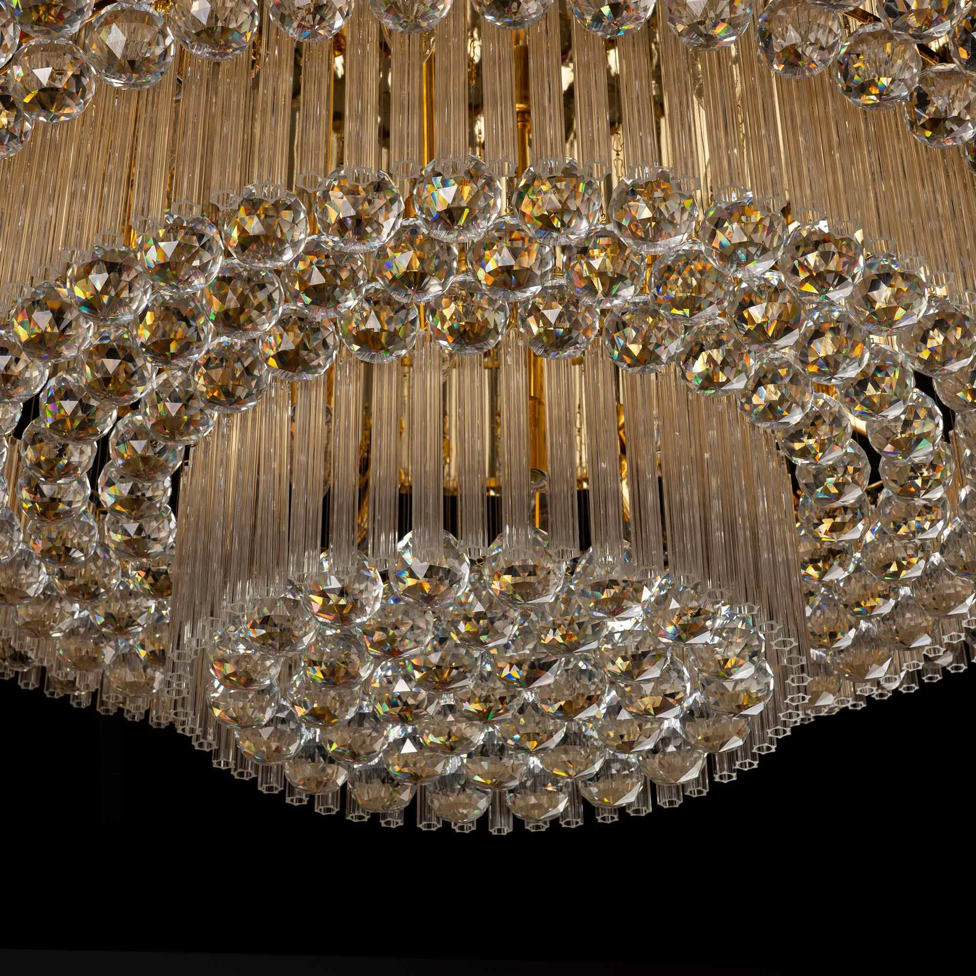 Stor Plafond Kristall Ø100cm Marbella Guld