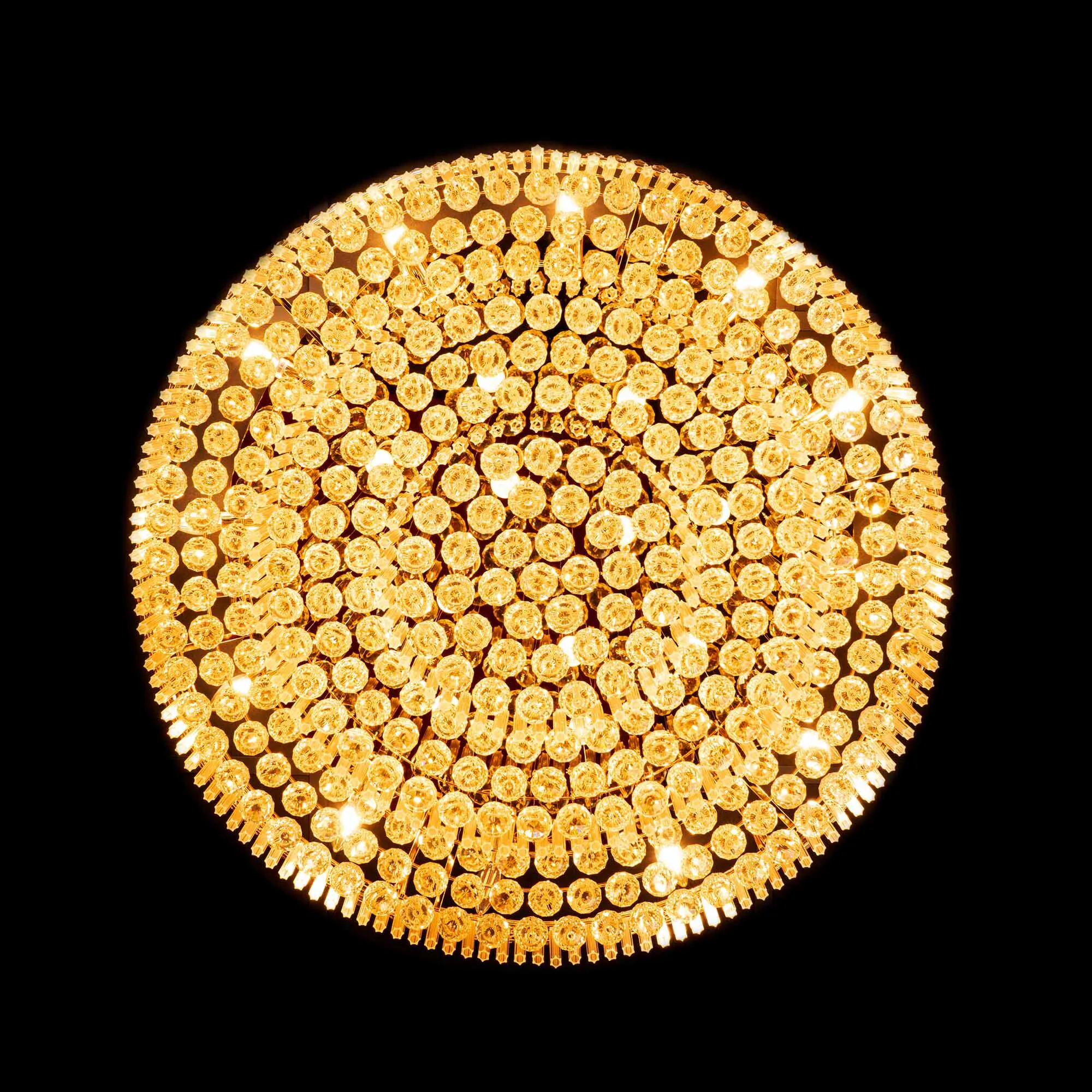 Stor Plafond Kristall Ø100cm Marbella Guld