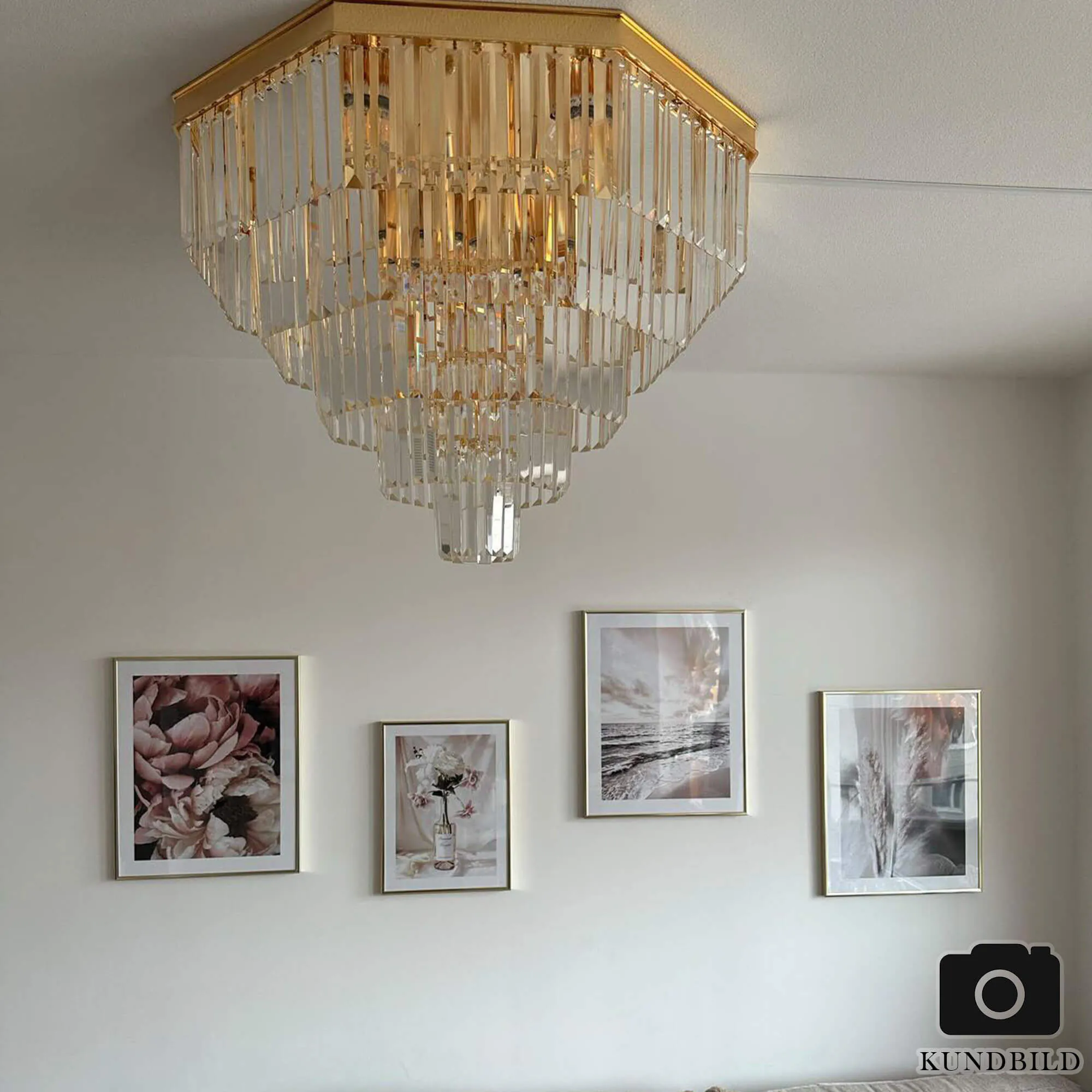 Plafond Kristall Hannover Guld Ø 80cm