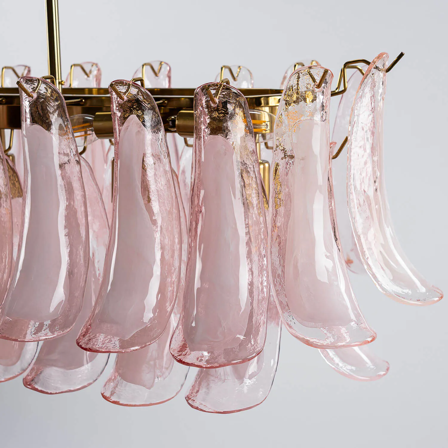 Avlång Kristallkrona 120cm Mässing/Rosa - Livorno