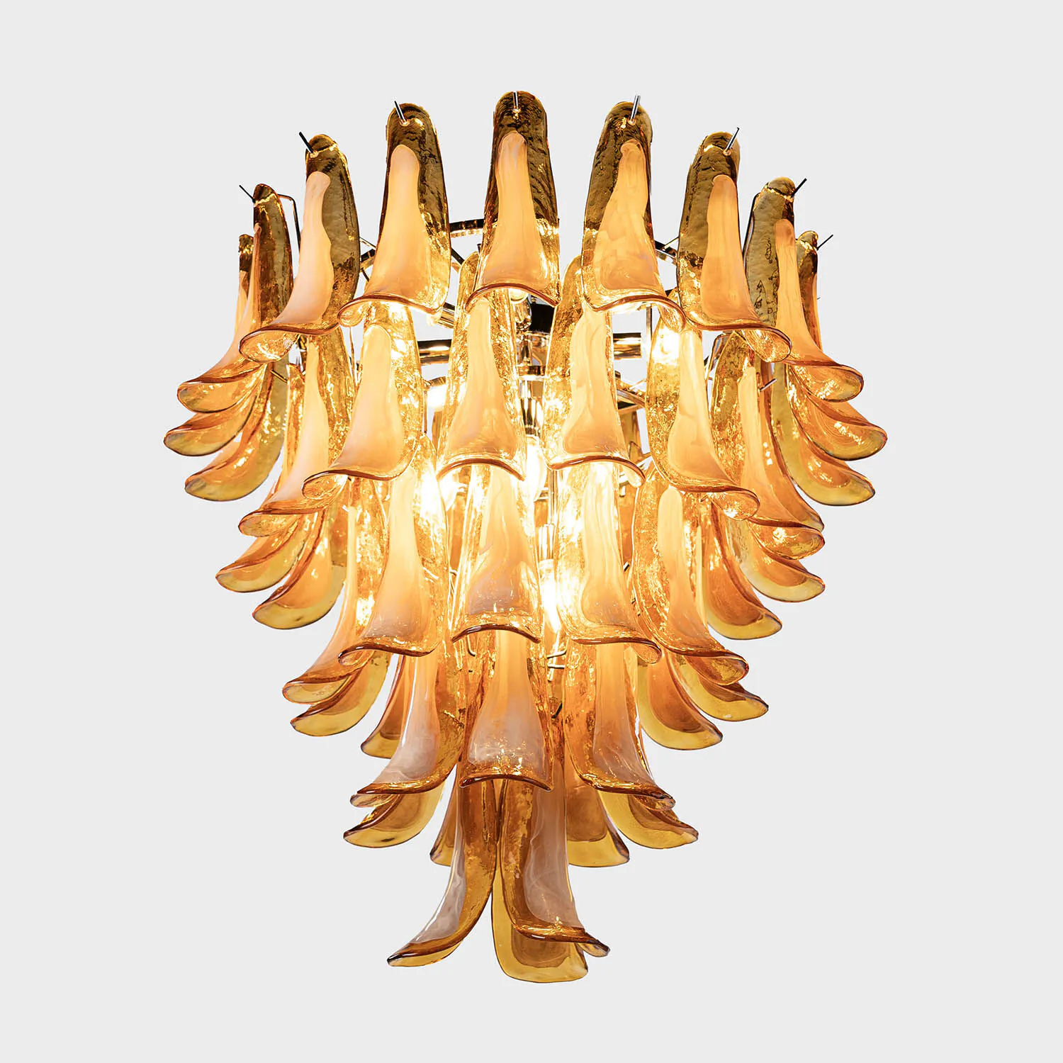 Kristallkrona Ø66xH75cm Amber/Krom - Livorno