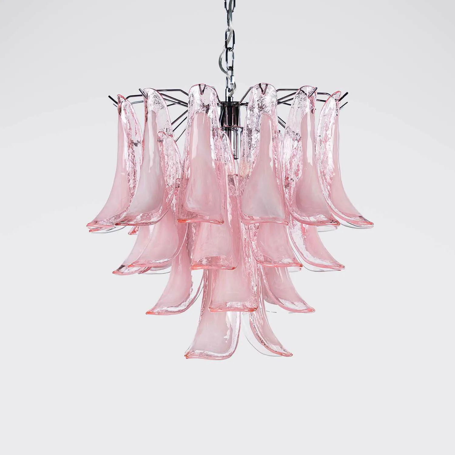 Kristallkrona Ø45xH50cm Rosa/Krom - Livorno