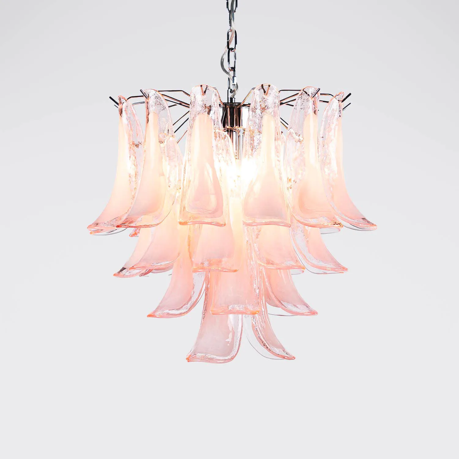 Kristallkrona Ø45xH50cm Rosa/Krom - Livorno