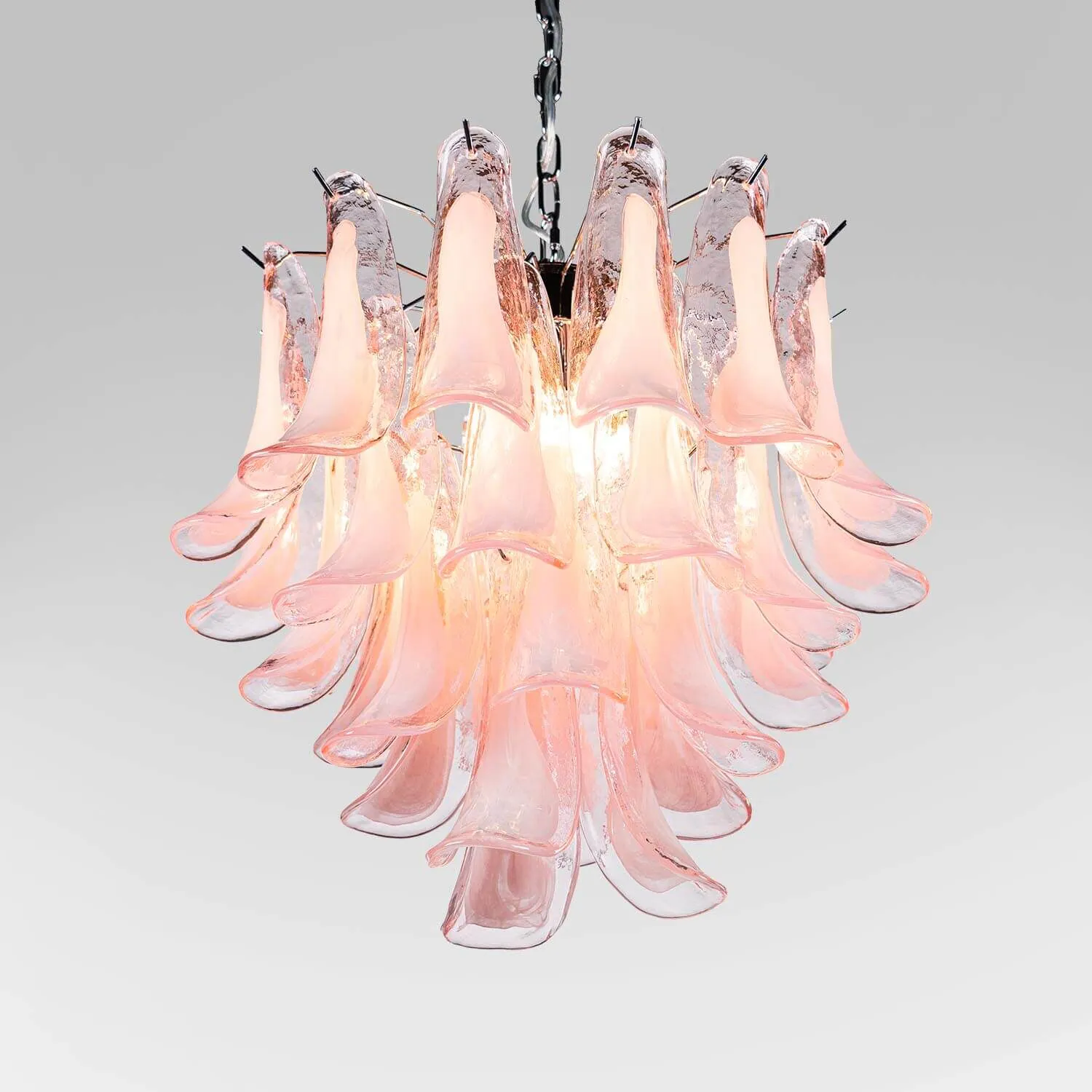 Kristallkrona Ø45xH50cm Rosa/Krom - Livorno