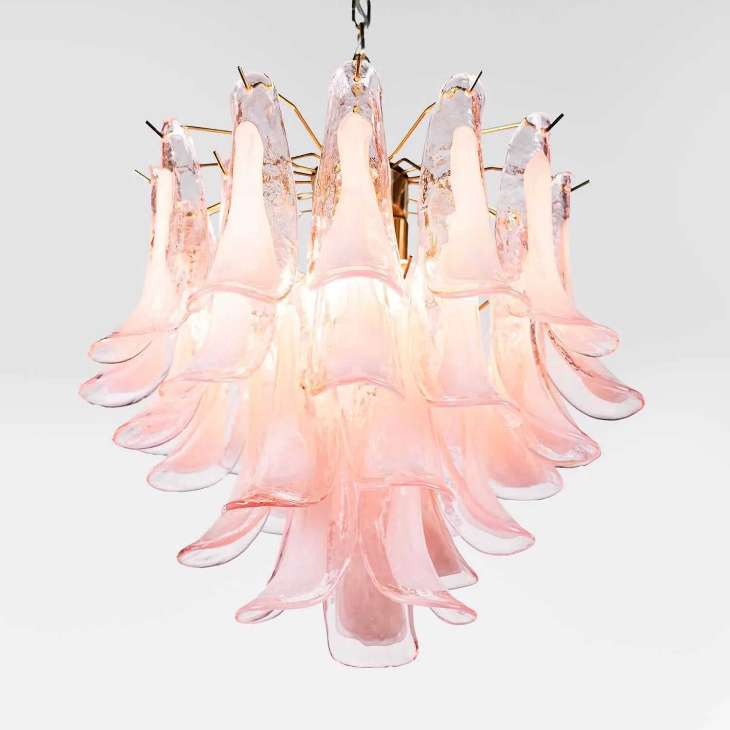 Kristallkrona Ø45xH50cm Rosa/Mässing - Livorno