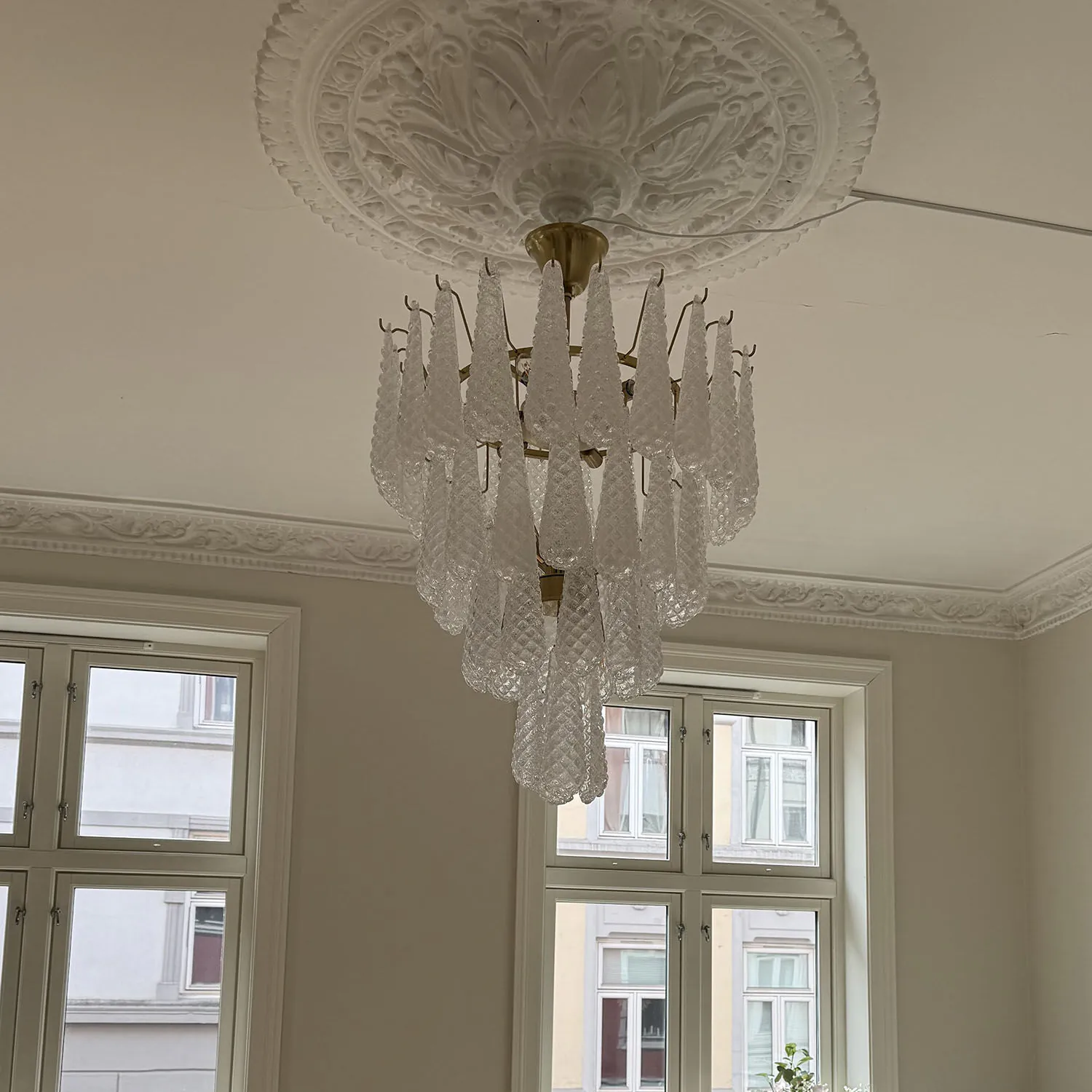 Kristallkrona Ø61xH75cm Mässing/Klar - Neapel