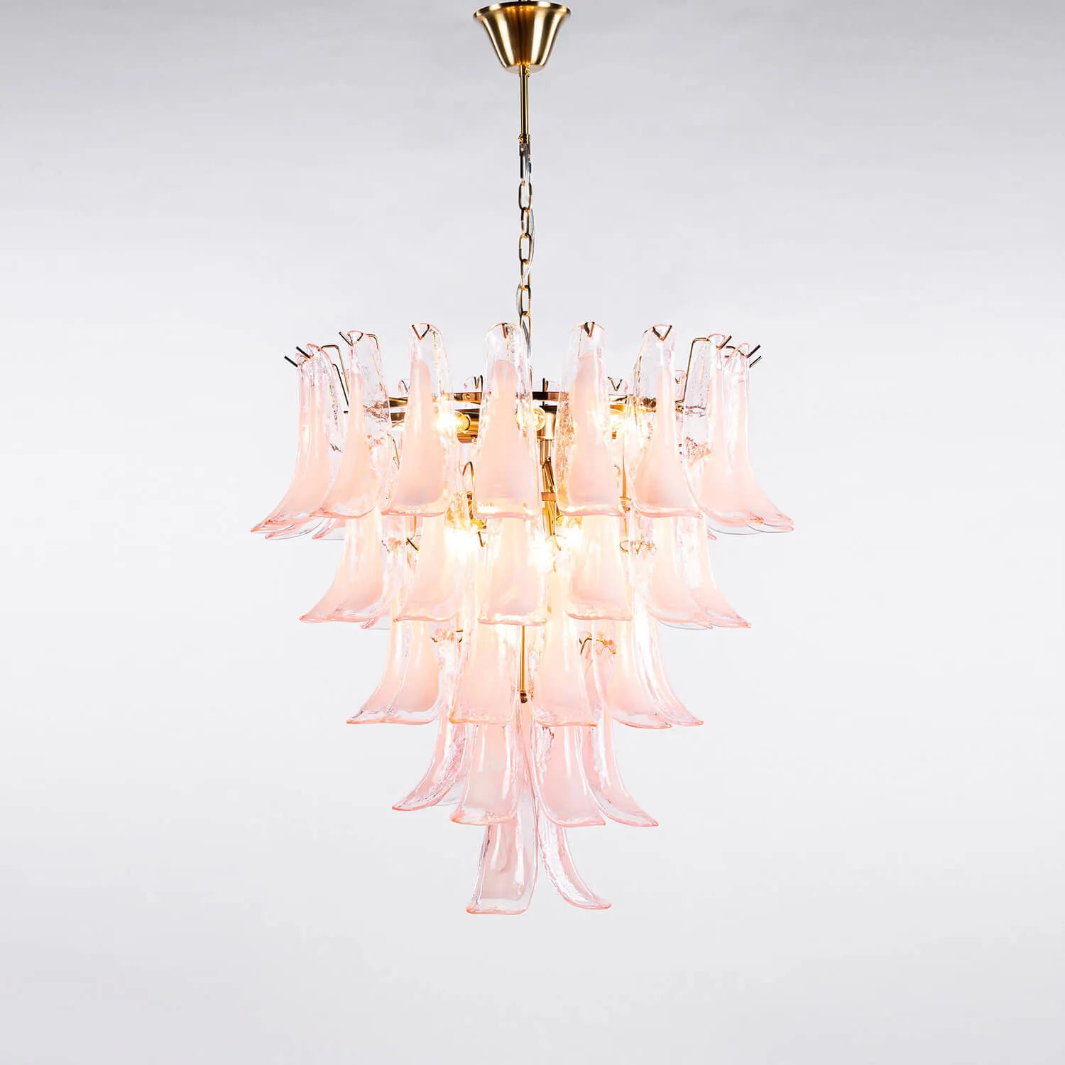 Kristallkrona Ø66xH75cm Rosa/Mässing - Livorno