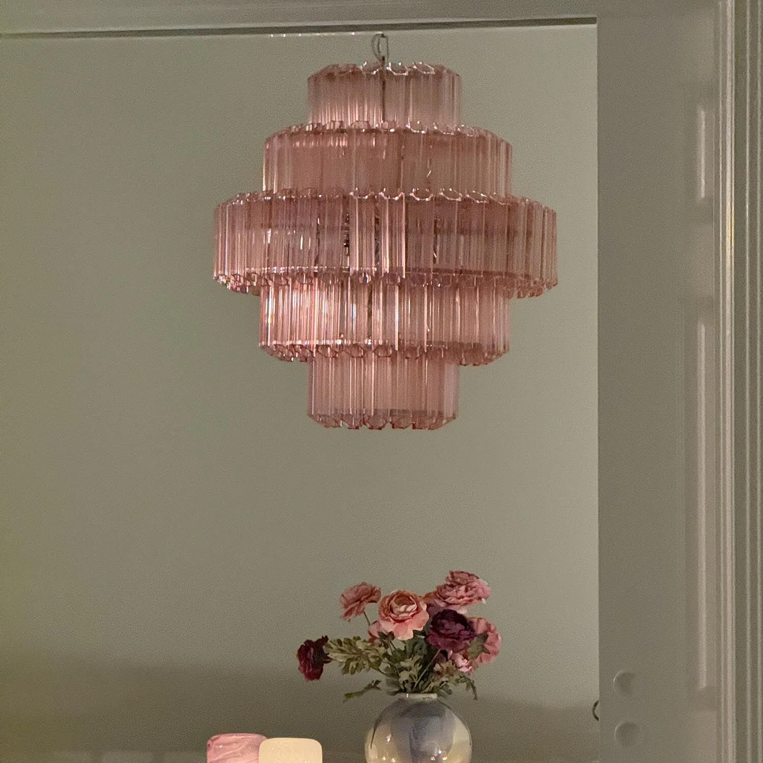 Kristallkrona Ø65cm Verona Rosa