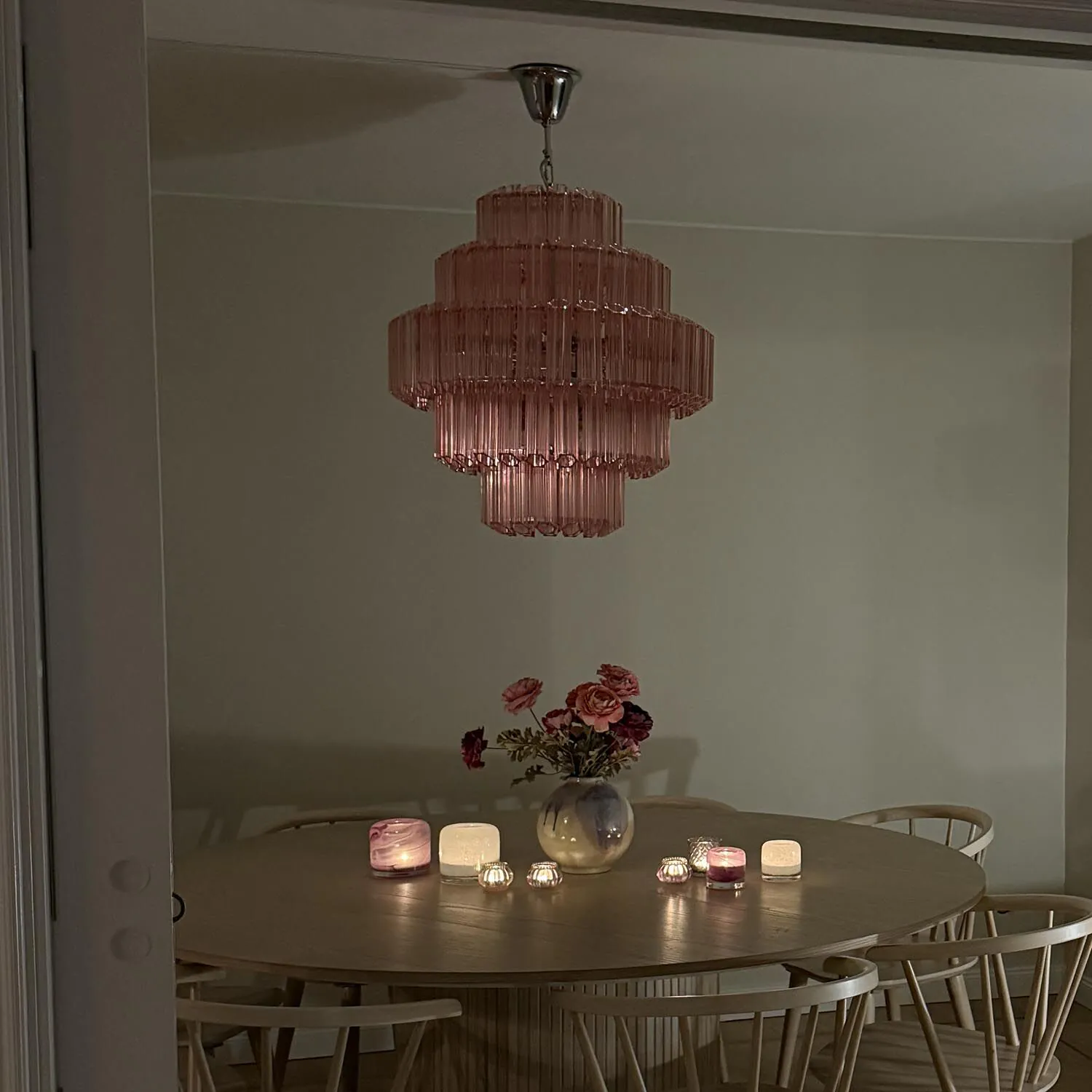 Kristallkrona Ø65cm Verona Rosa