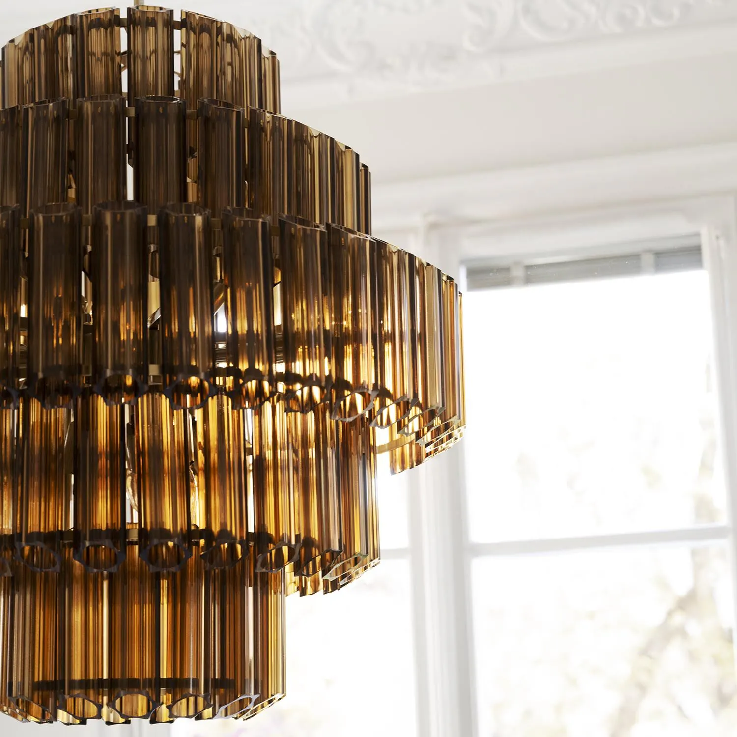 Kristallkrona Ø65cm Verona Cognac