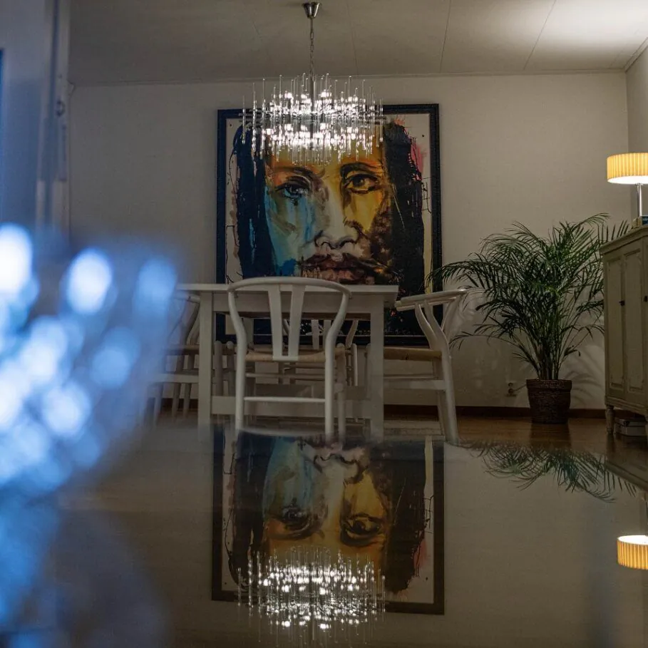 Modern Kristallkrona Ø85cm Vienna Krom
