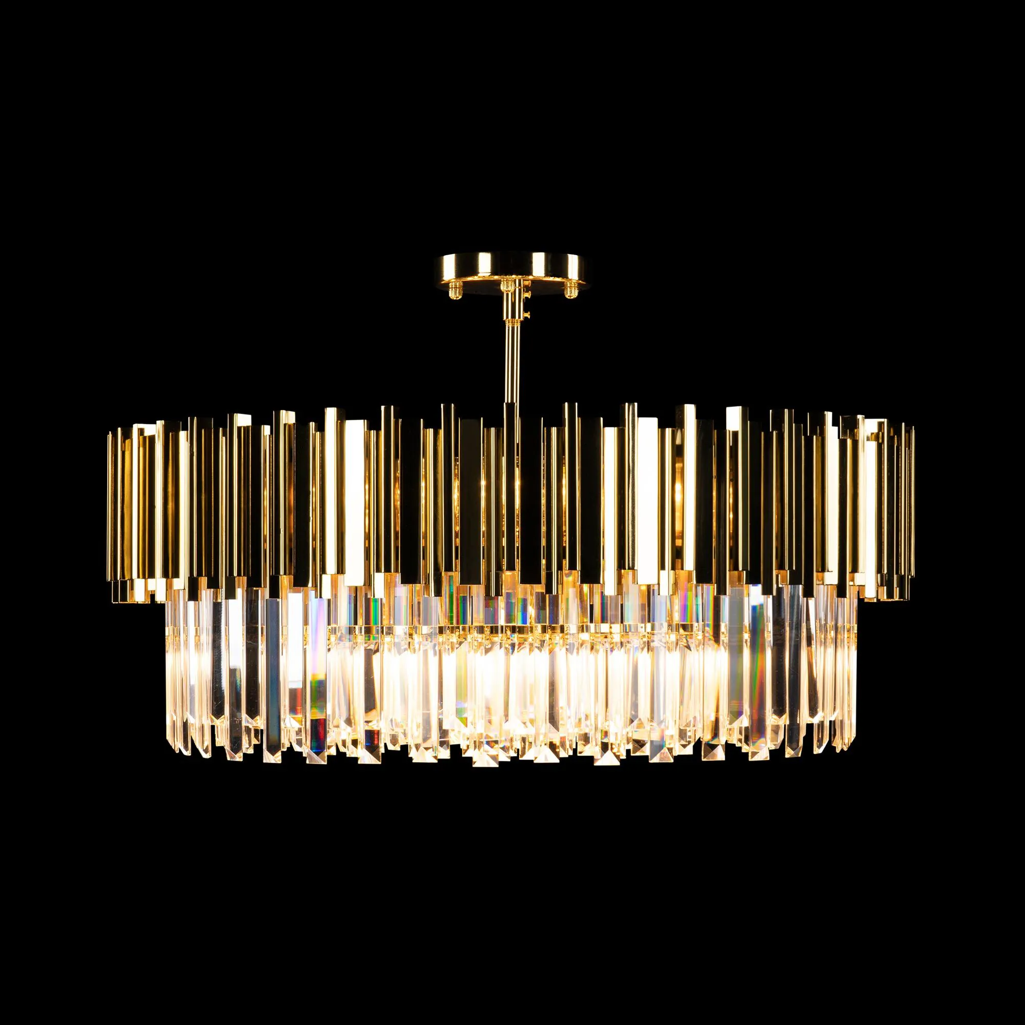 Kristall Lampa Ø75cm Monaco Guld