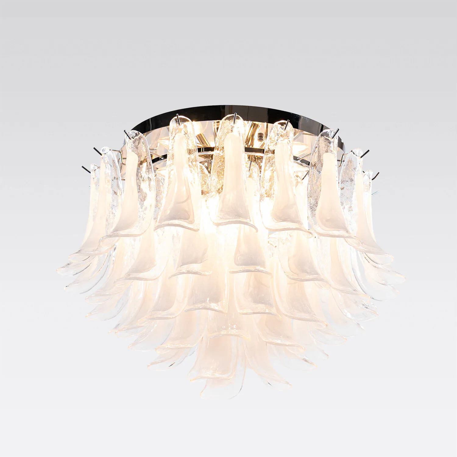 Kristallplafond Ø65xH52cm Klar/Krom - Livorno