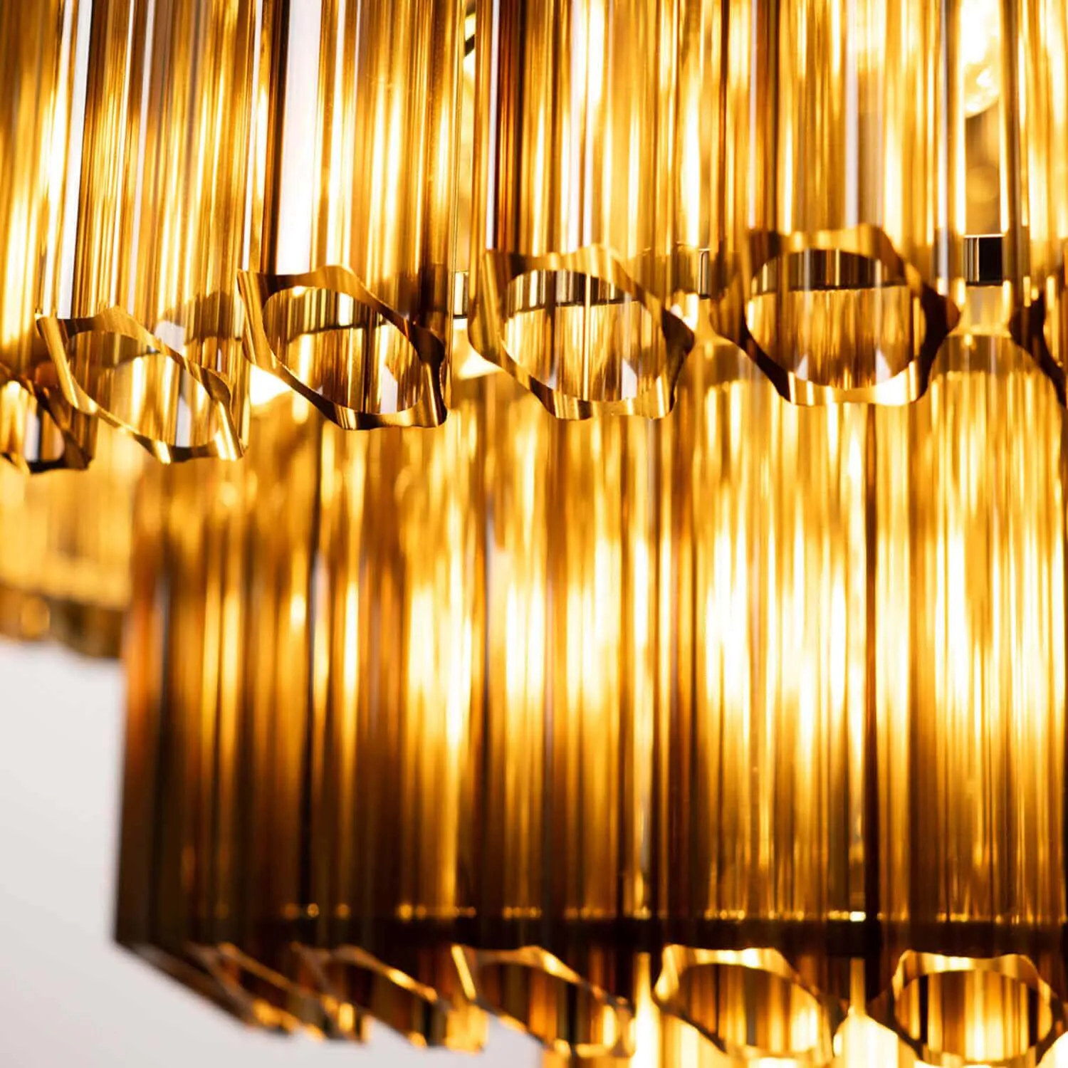 Kristallplafond 80cm Cognac/Krom - Verona