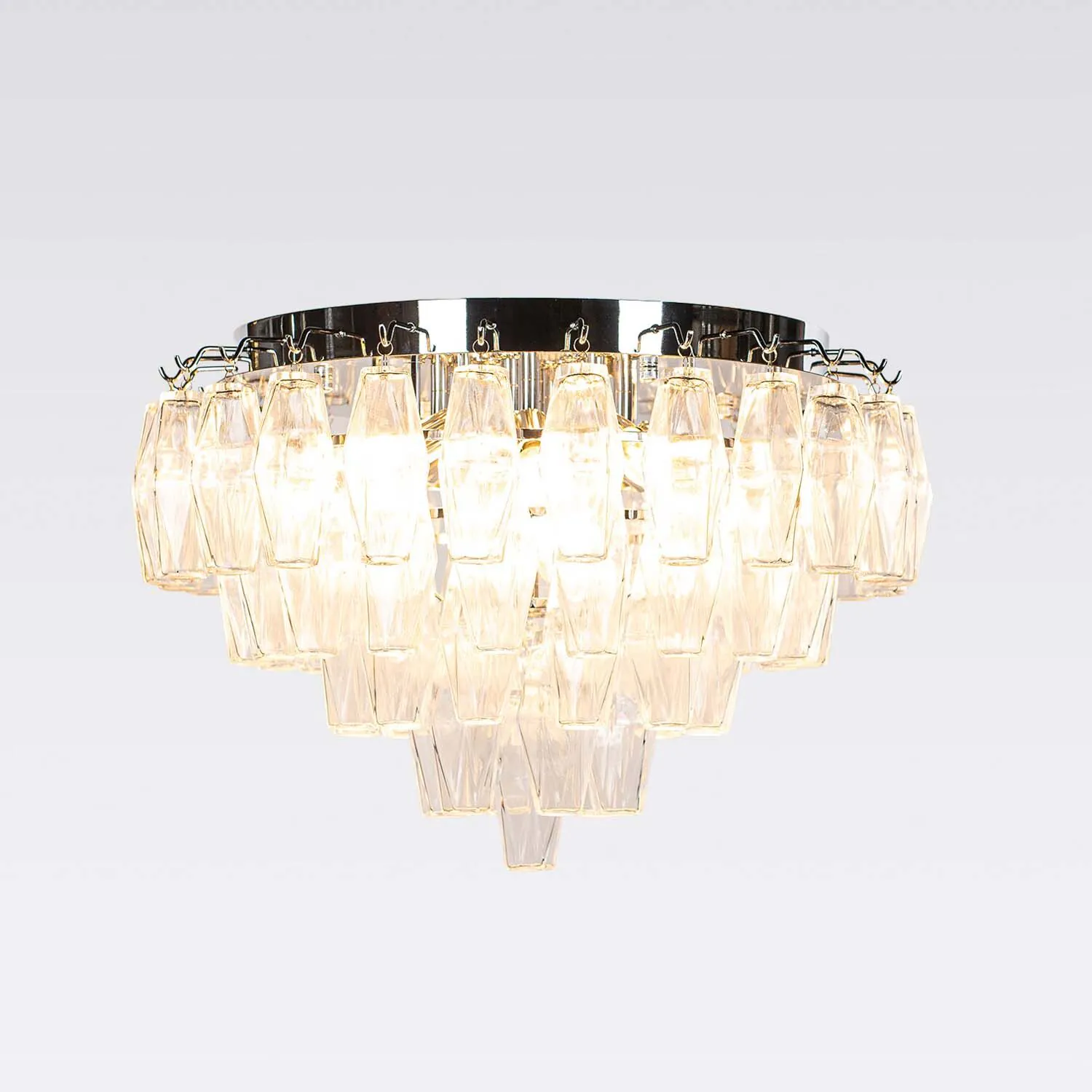 Kristallplafond Ø63xH48cm Krom/Klar - Catania