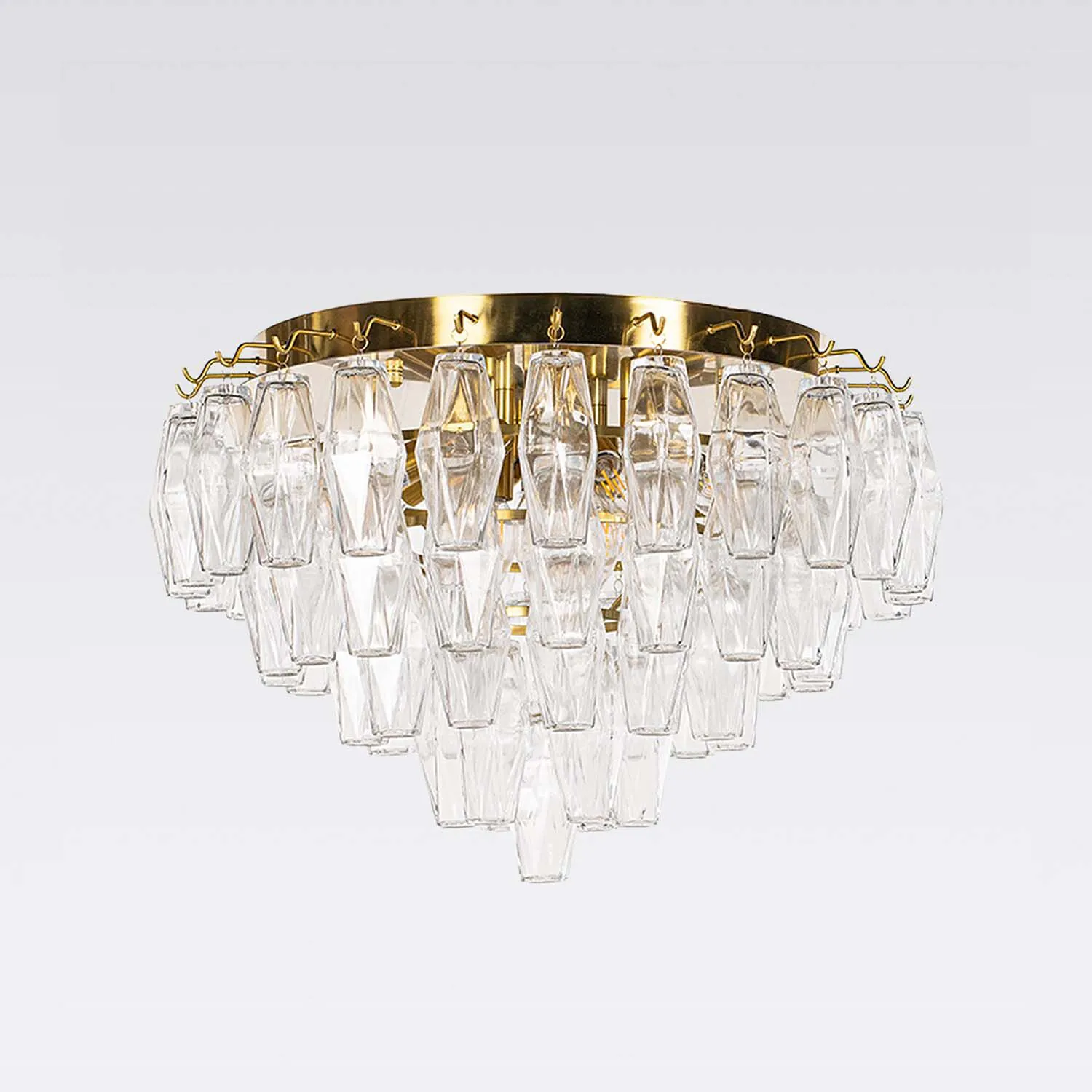 Kristallplafond Ø63xH48cm Mässing/Klar - Catania