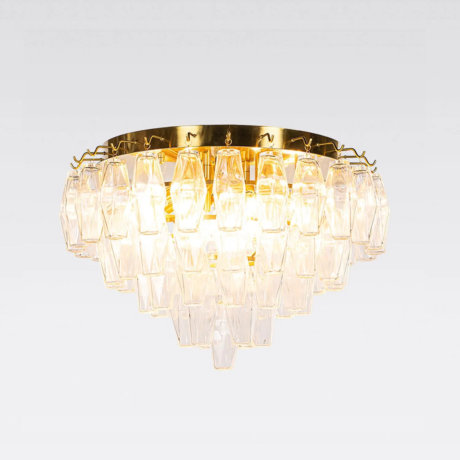 Kristallplafond Ø63xH48cm Mässing/Klar - Catania