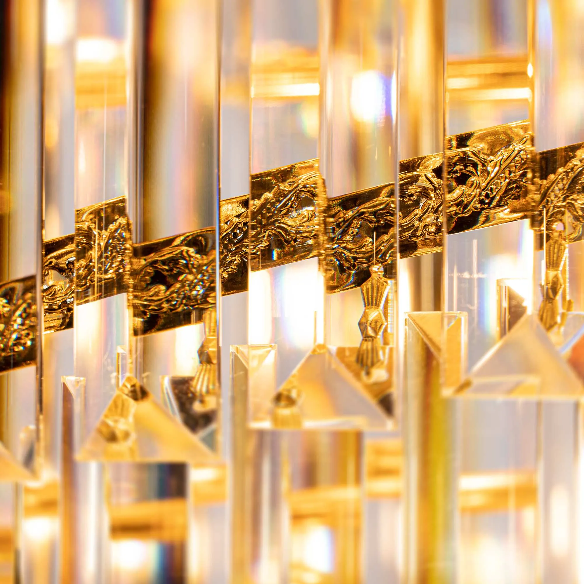 Stor Kristallkrona Ø80xH260cm Mansion Guld