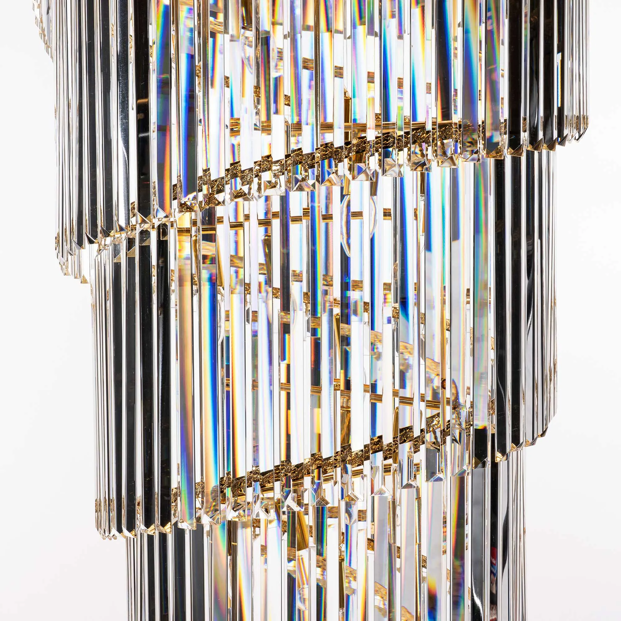 Stor Kristallkrona Ø80xH260cm Mansion Guld