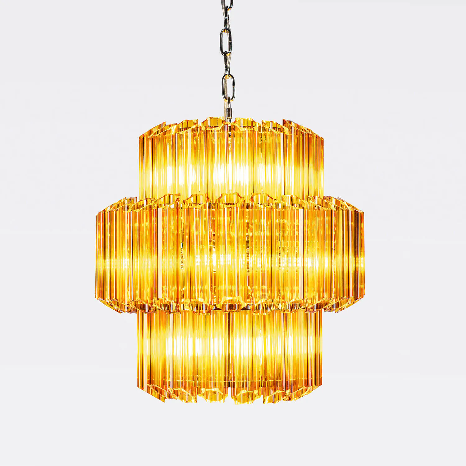 Kristallkrona Ø44cm Bärnsten/Krom - Verona