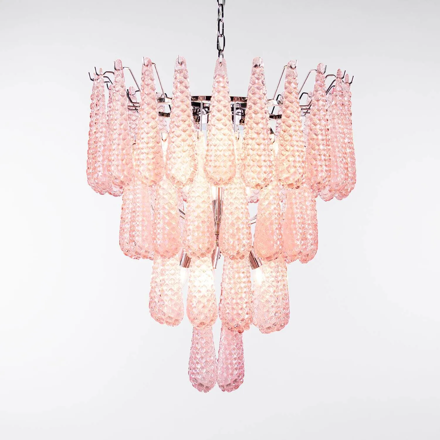 Kristallkrona Ø66xH75cm Krom/Rosa - Neapel